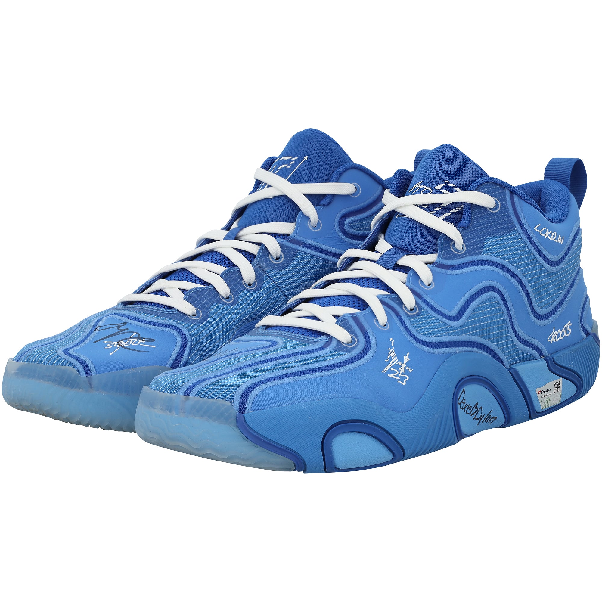 Chaussures Jordan bleues autographiées portées par Jayson Tatum lors du match des Boston Celtics contre les Philadelphia 76ers le 20 février 2025