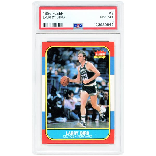 Larry Bird Boston Celtics 1986-87 Fleer #9 PSA Authenticated 8 Card