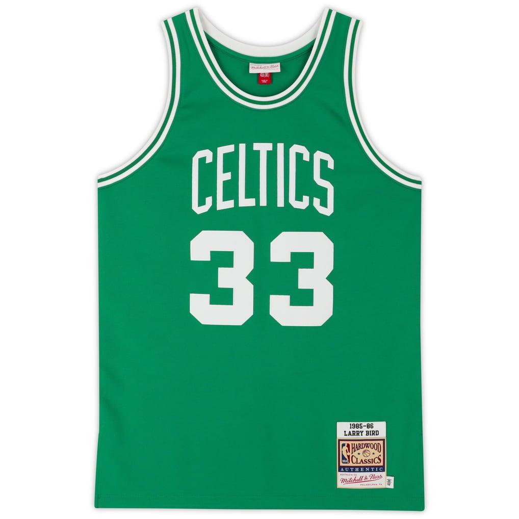 Maillot Celtics Larry Bird Signé - Swingman Hardwood Classics M&N, Vert - Certifié Beckett
