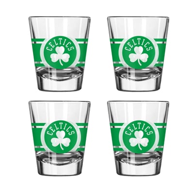 Boston Celtics Logo Brands Four-Piece Stripe Shot Glass Set