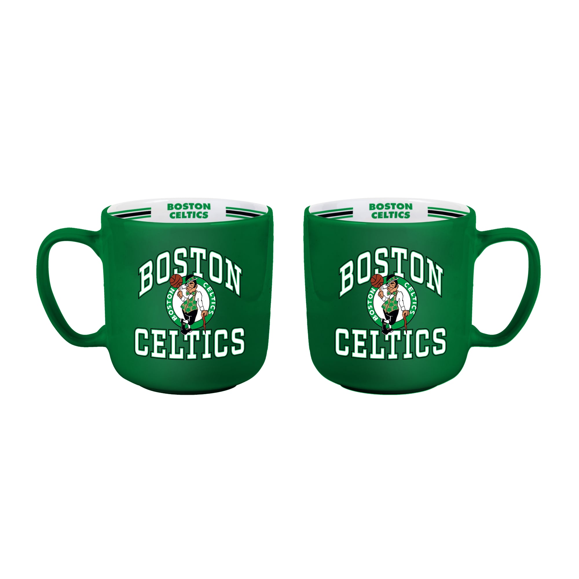 Ensemble de deux tasses rayées de 44 cl (15 oz) Logo Brands Boston Celtics