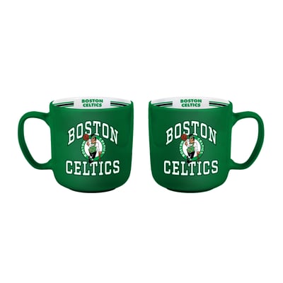 Boston Celtics Logo Brands Two-Piece 15oz. Stripe Mug Set