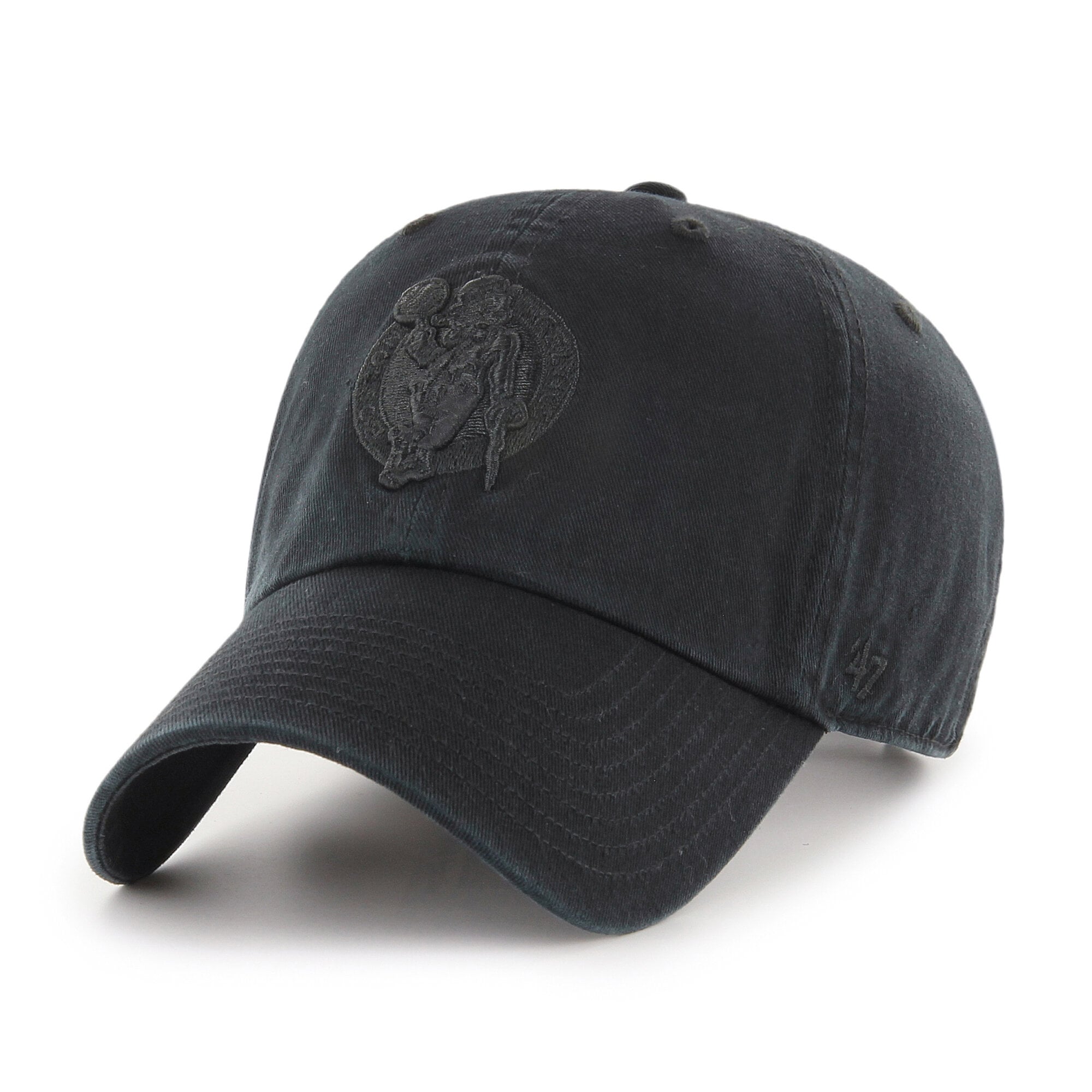 Men's Boston Celtics '47 Black on Black Clean Up Adjustable Hat