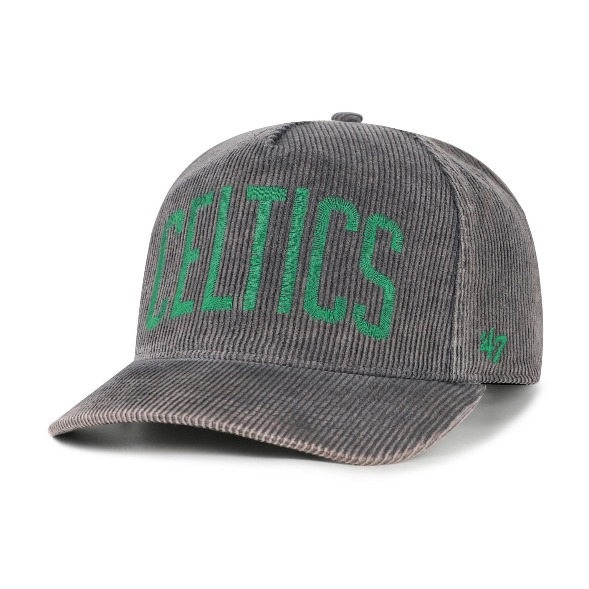 Men's '47 Charcoal Boston Celtics Reclaim Snow Wash Corduroy Adjustable Hitch Hat