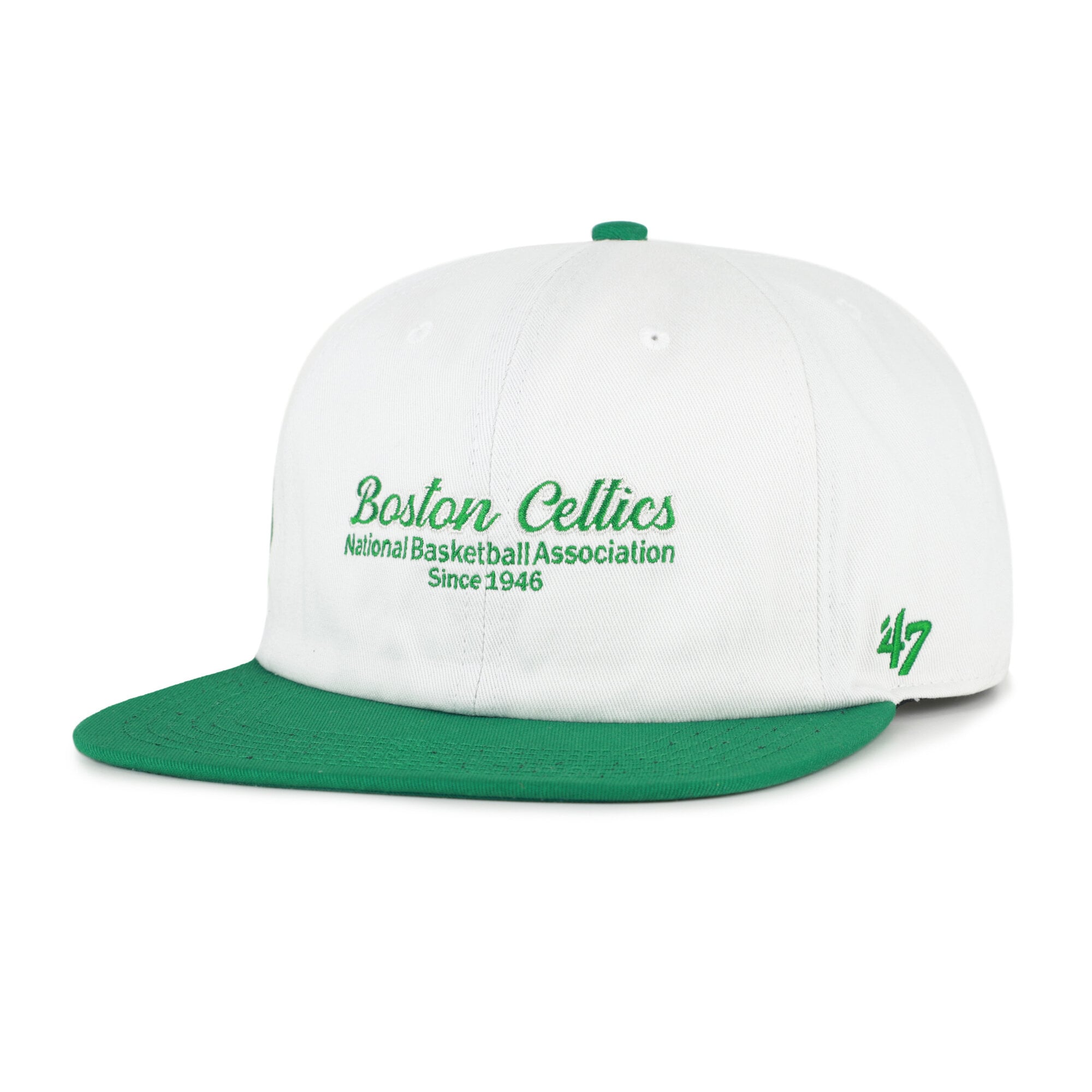 Casquette snapback capitaine Boston Celtics Script Stack crème pour homme, modèle 47