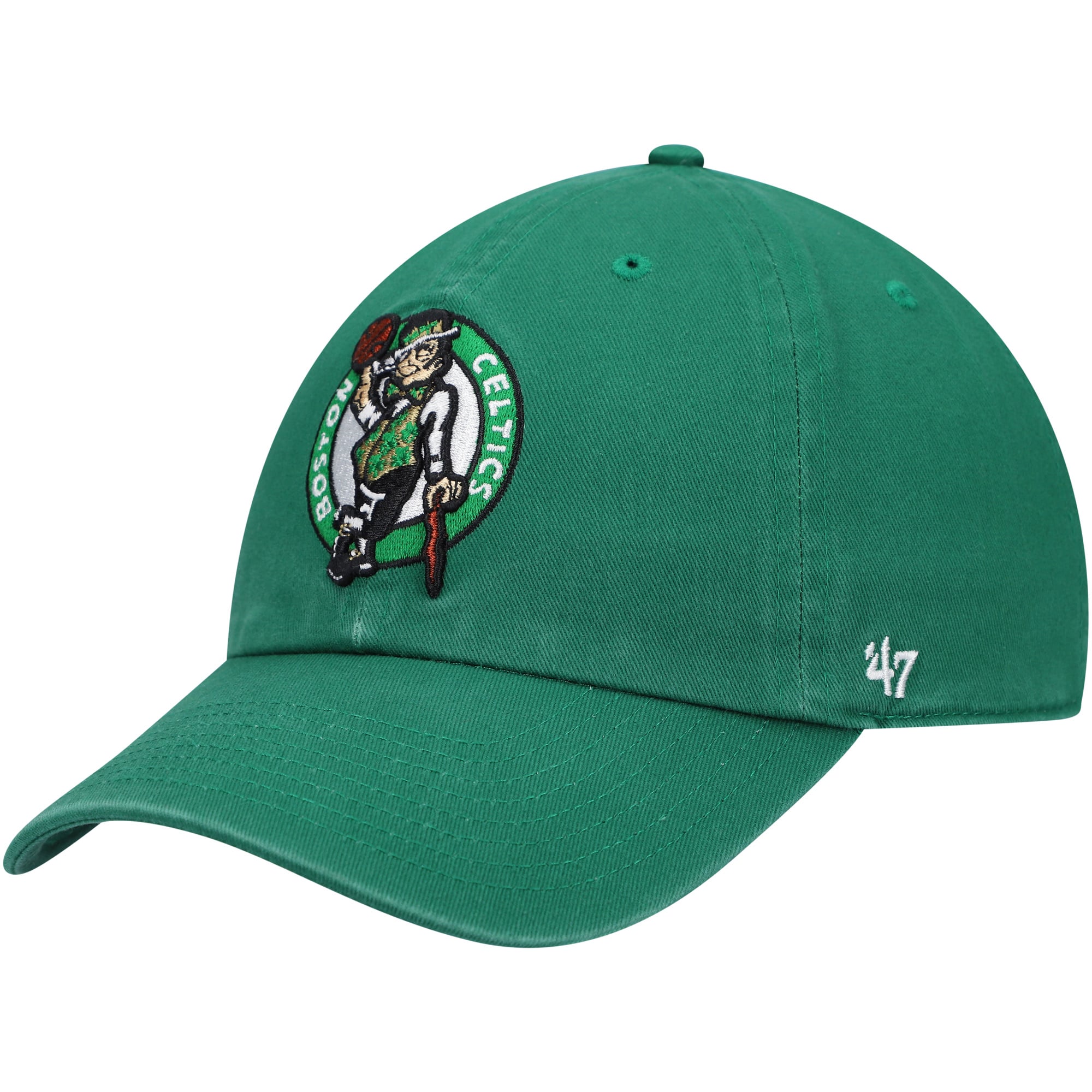 Men's '47 Kelly Green Boston Celtics Core Logo Clean Up Adjustable Hat