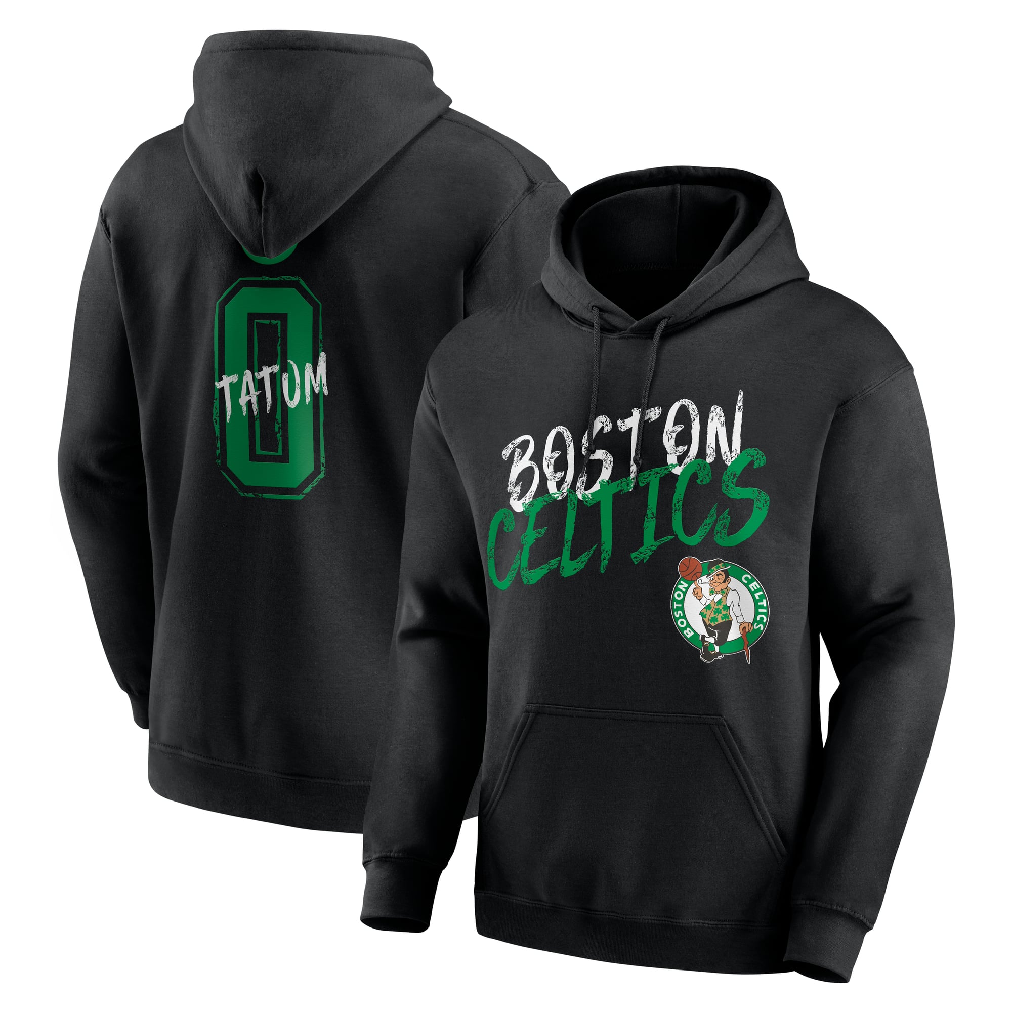 Sweat à capuche noir Jayson Tatum Boston Celtics Hustle pour homme, avec nom et numéro.