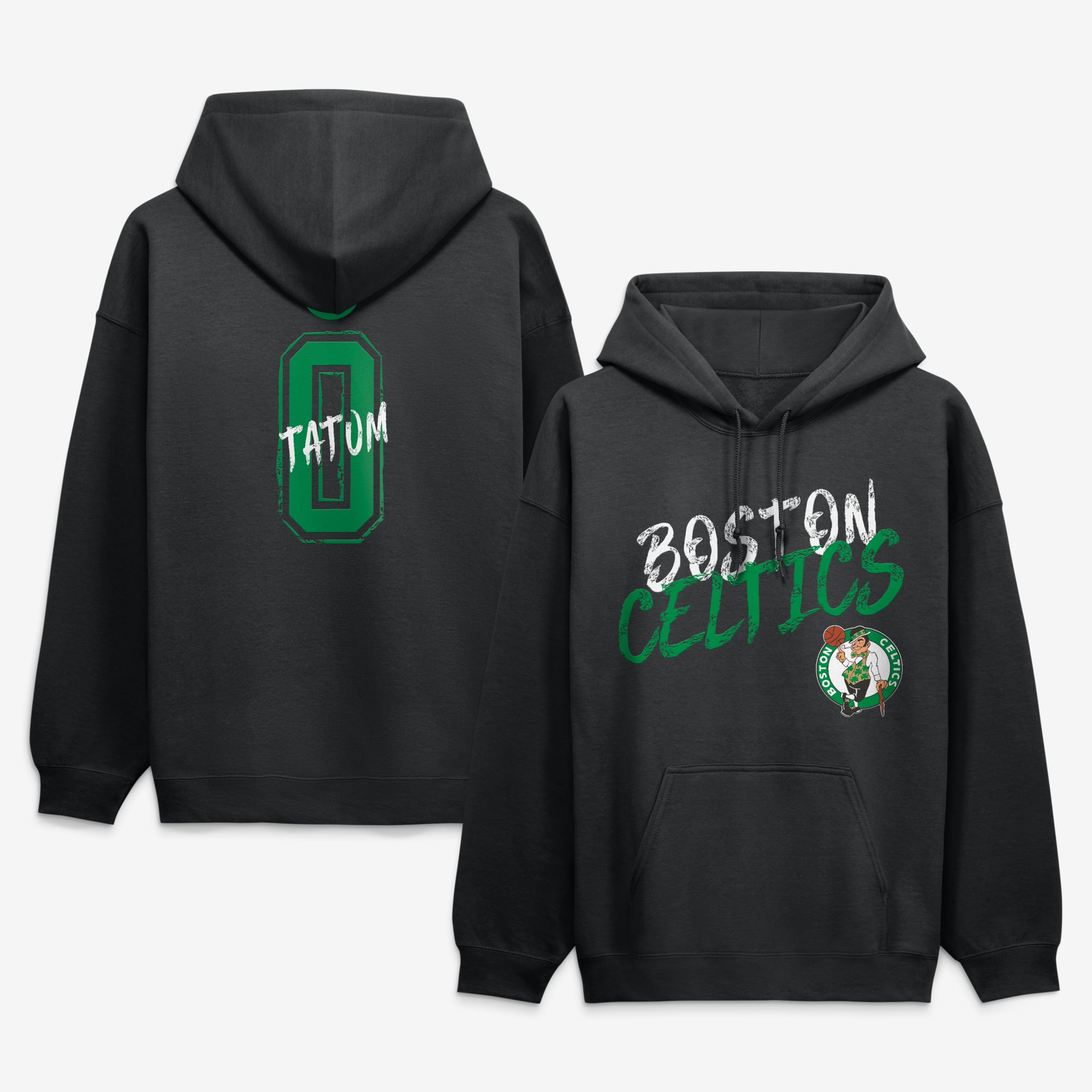Sweat à capuche noir Jayson Tatum Boston Celtics Hustle pour homme, avec nom et numéro.