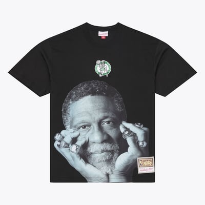 Bill Russell Boston Celtics Mitchell & Ness Hardwood Classics Player T-Shirt - Black
