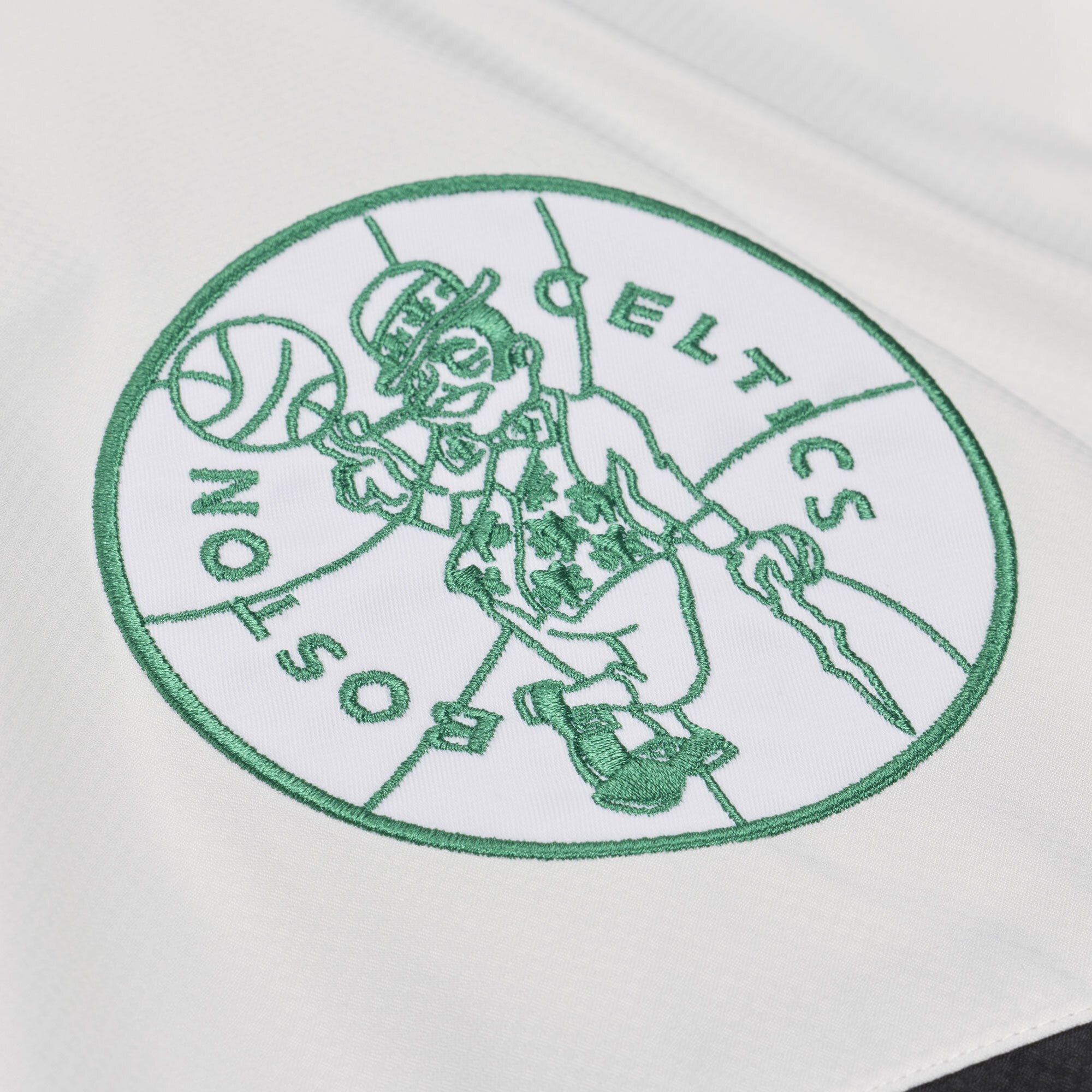 Men's Mitchell & Ness  Black Boston Celtics Head Coach Lightweight Anorak Quarter-Zip Windbreaker