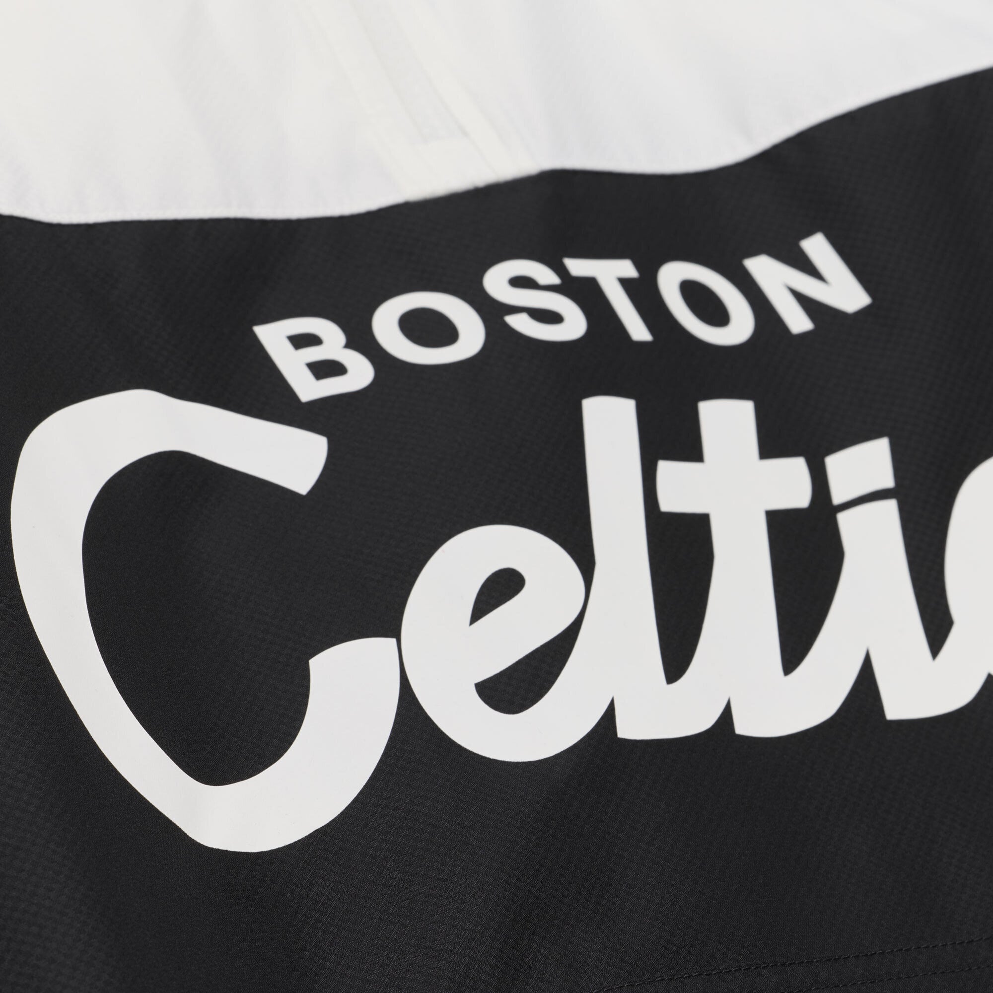 Men's Mitchell & Ness  Black Boston Celtics Head Coach Lightweight Anorak Quarter-Zip Windbreaker