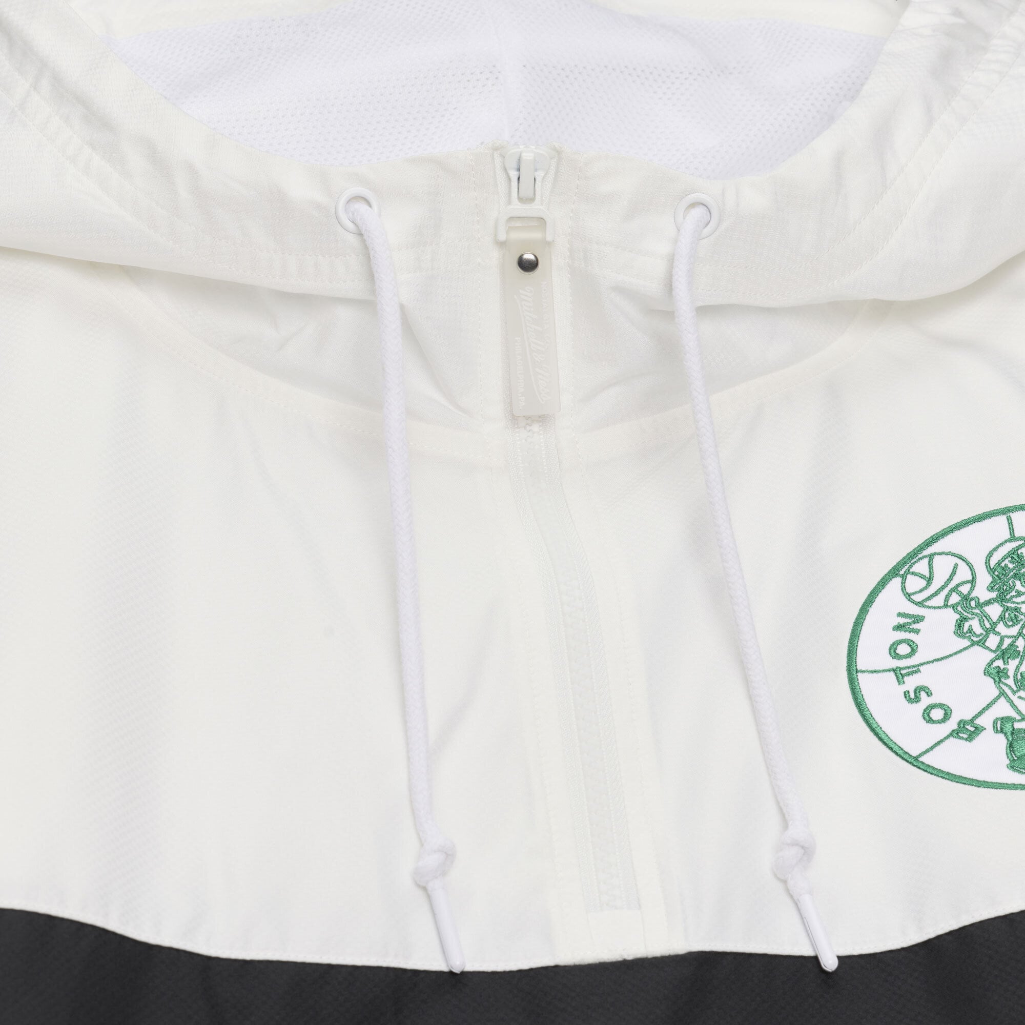 Men's Mitchell & Ness  Black Boston Celtics Head Coach Lightweight Anorak Quarter-Zip Windbreaker