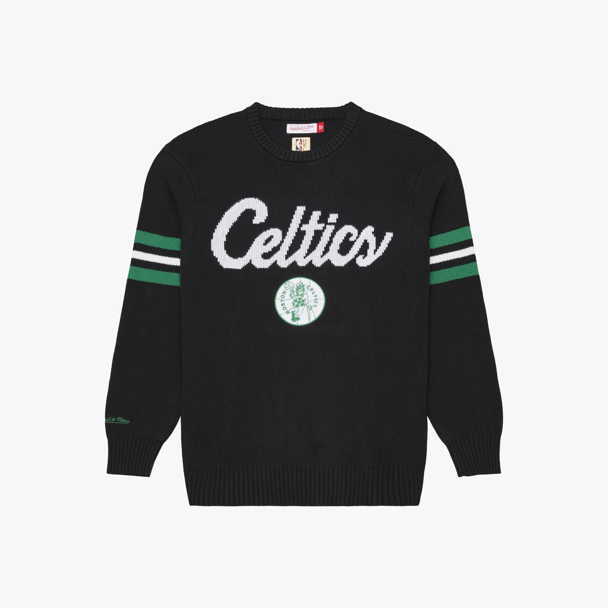 Pull Mitchell & Ness noir pour homme, modèle entraîneur-chef des Boston Celtics