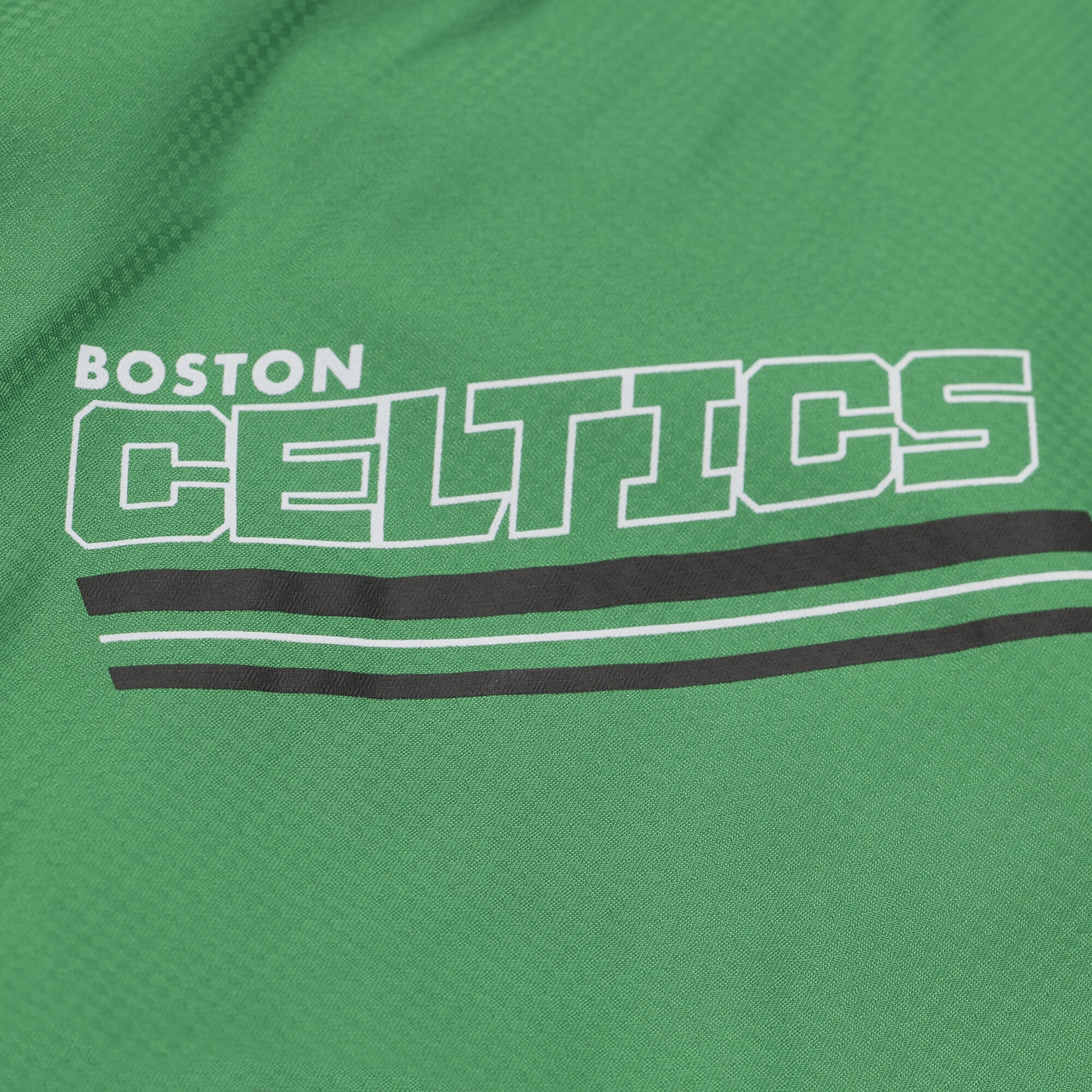 Veste coupe-vent demi-zip Mitchell & Ness noire à carreaux triple Boston Celtics pour homme