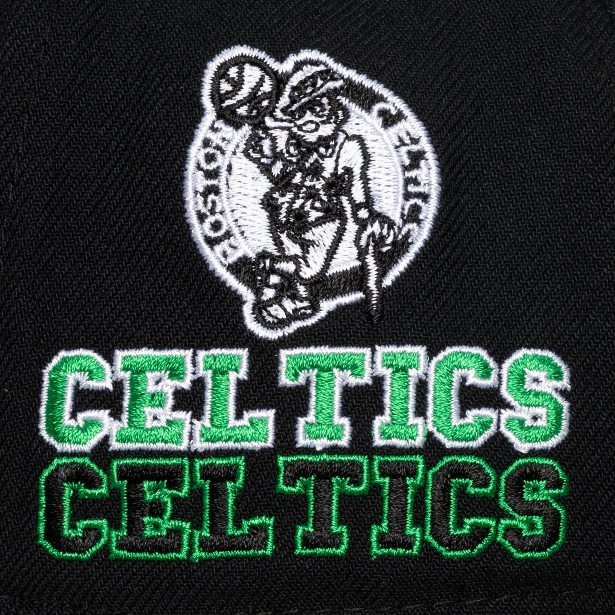 Casquette snapback Mitchell & Ness Triple Check Pro noire Boston Celtics pour homme
