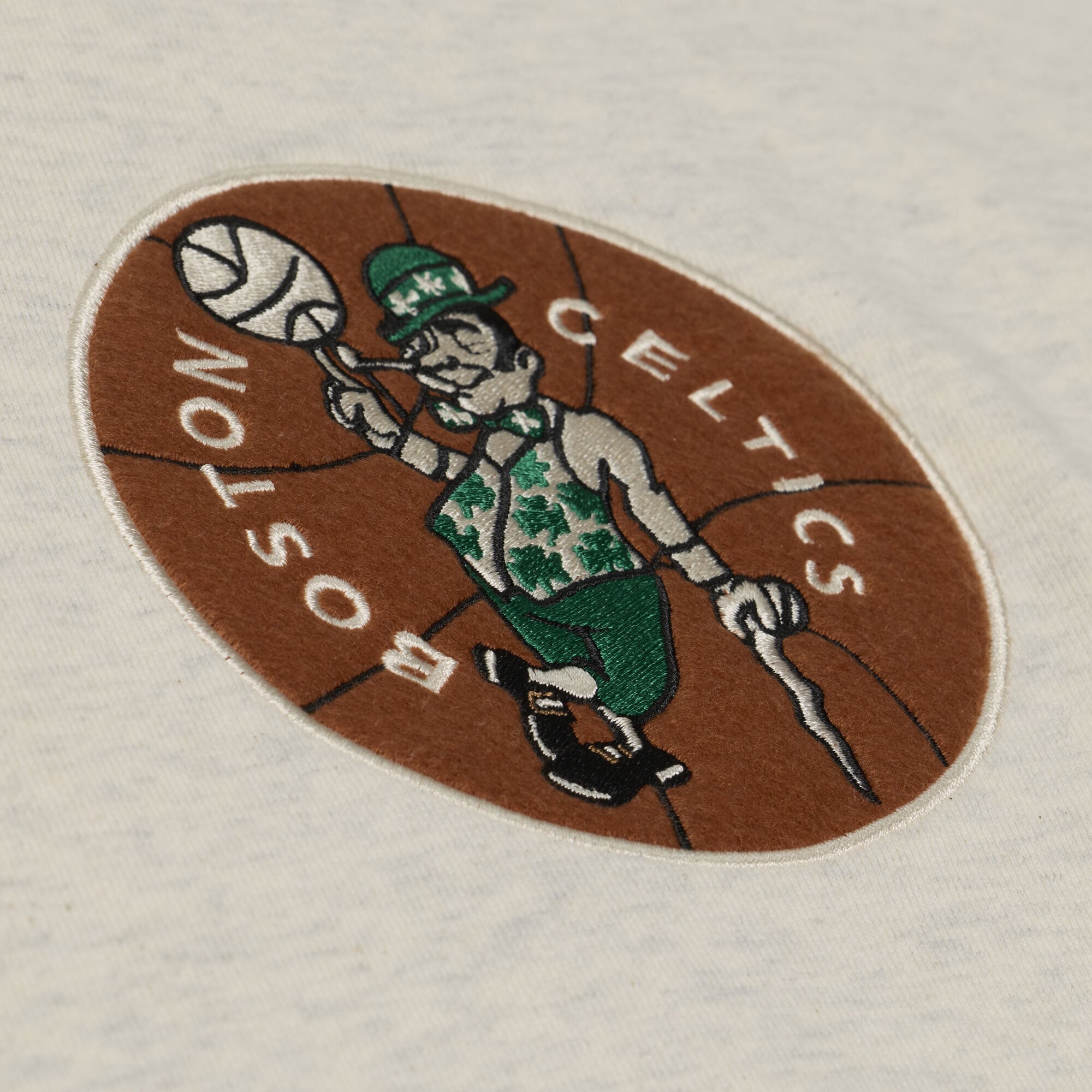 Men's Mitchell & Ness  Cream Boston Celtics French Terry Hoodie