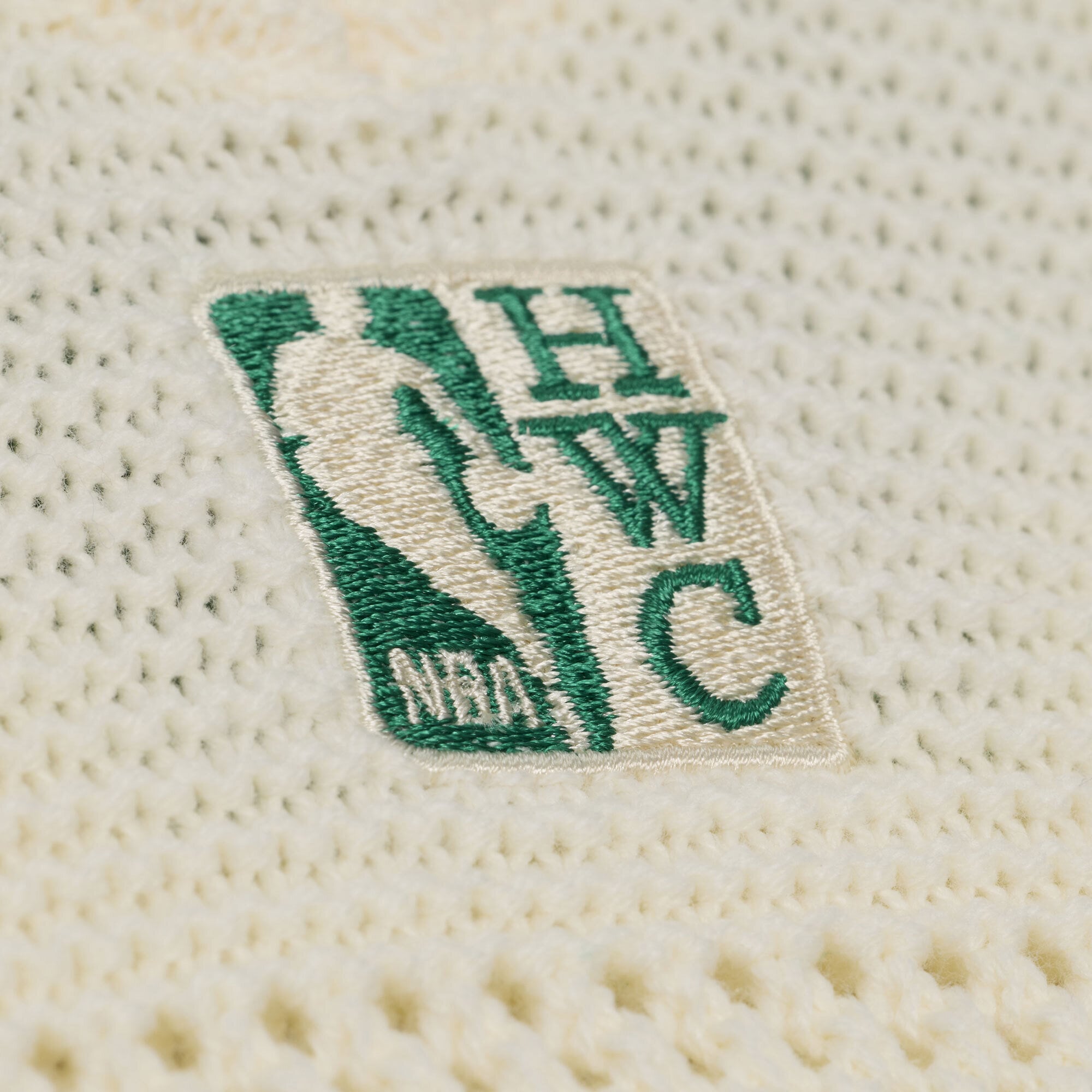 Men's Mitchell & Ness  Cream Boston Celtics Hardwood Classics Retro Roots Short Sleeve Sweater Jersey