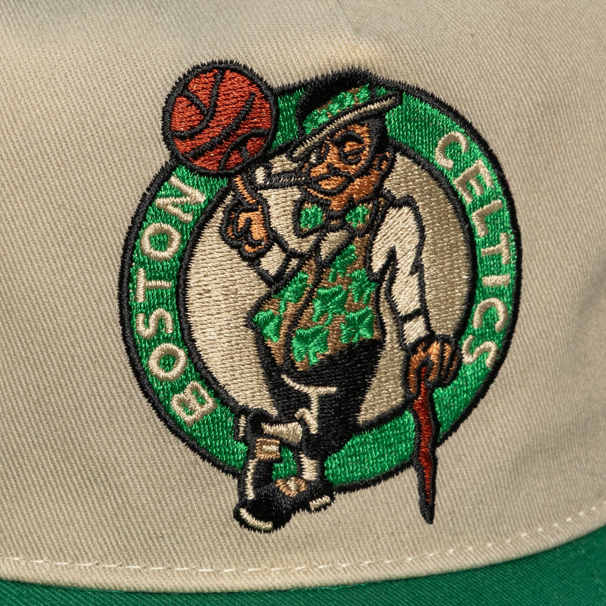 Men's Mitchell & Ness Cream Boston Celtics Hardwood Classics Retro Roots Snapback Hat
