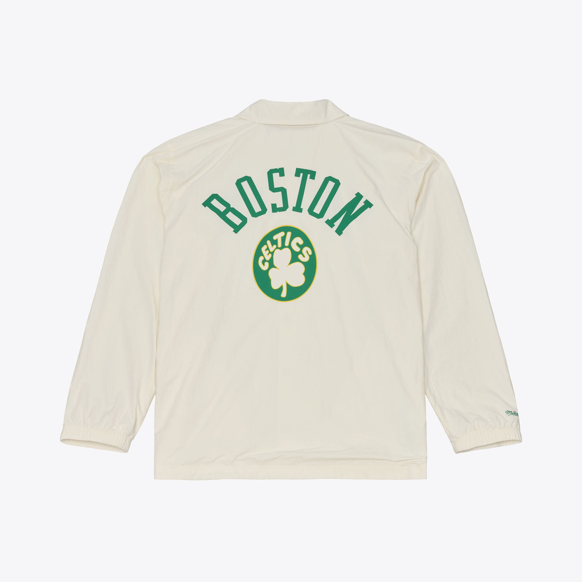 Veste d'entraîneur Mitchell & Ness crème Boston Celtics Retro Root à boutons-pression pour homme