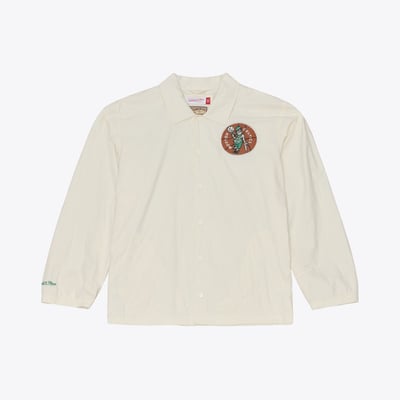  Boston Celtics Mitchell & Ness Retro Root Full-Snap Coaches Jacket - Cream