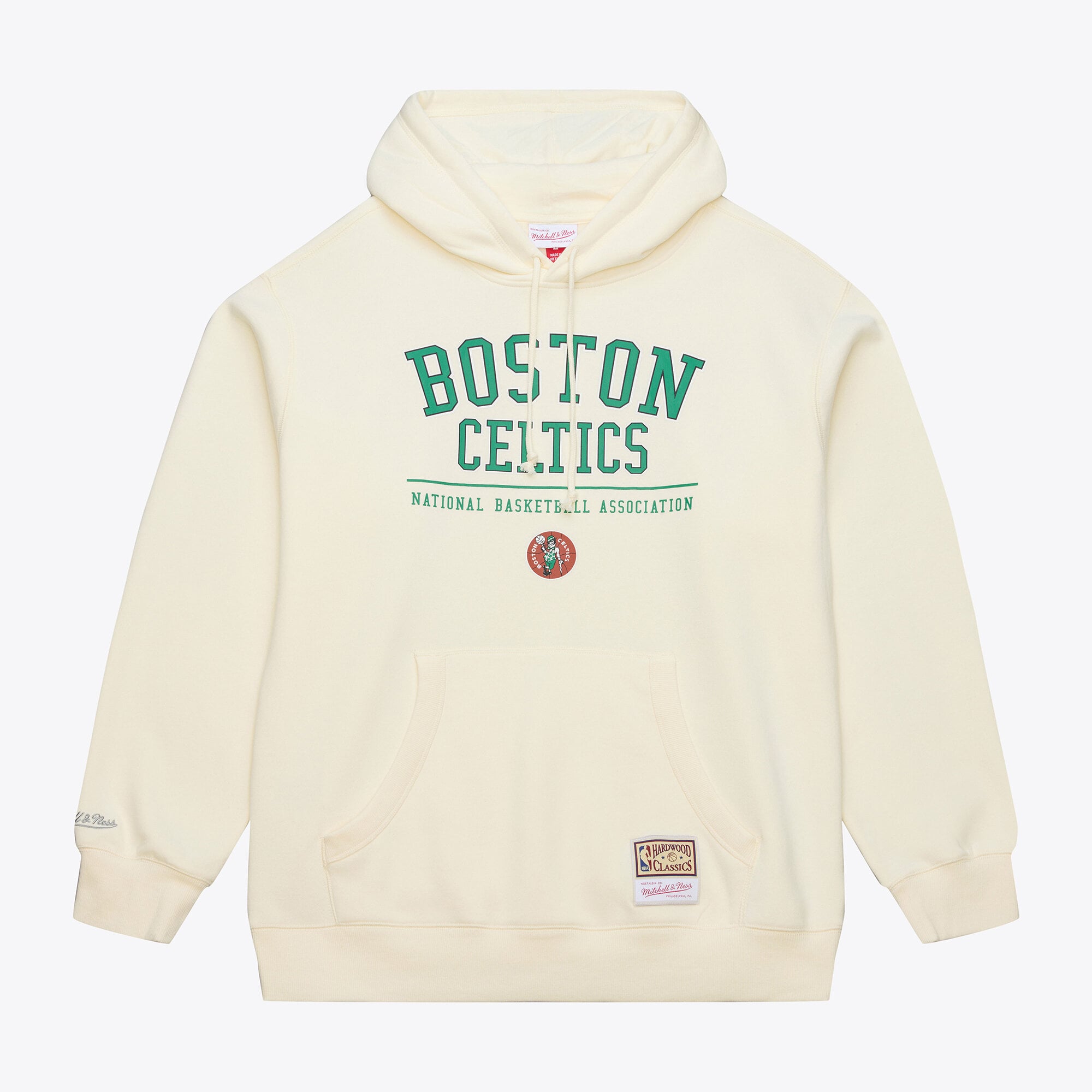 Men's Mitchell & Ness Cream Boston Celtics Walk-Off Fleece Hoodie