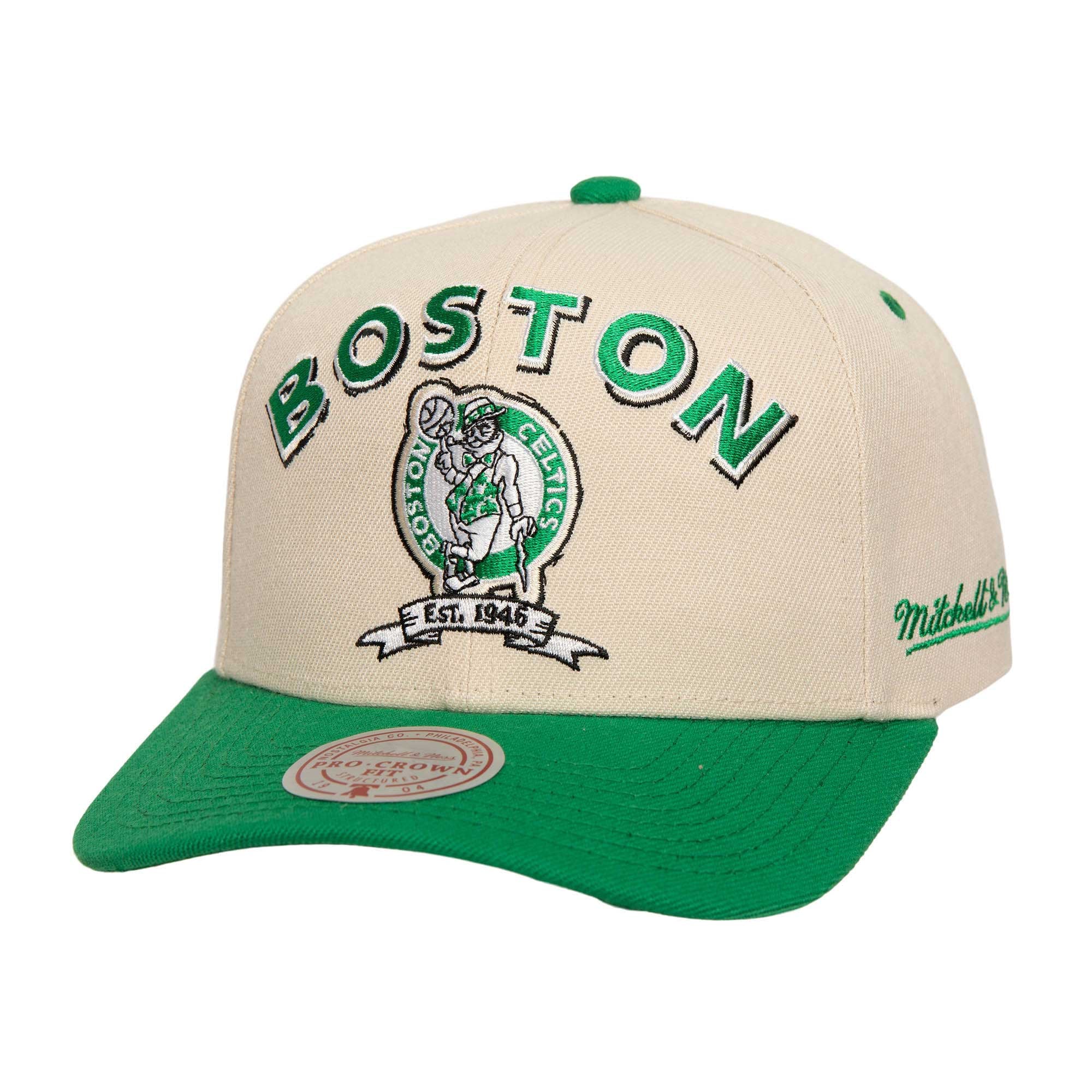 Men's Boston Celtics Mitchell & Ness Cream/Kelly Green 17x NBA Champions Soul Legacy Defined Snapback Hat