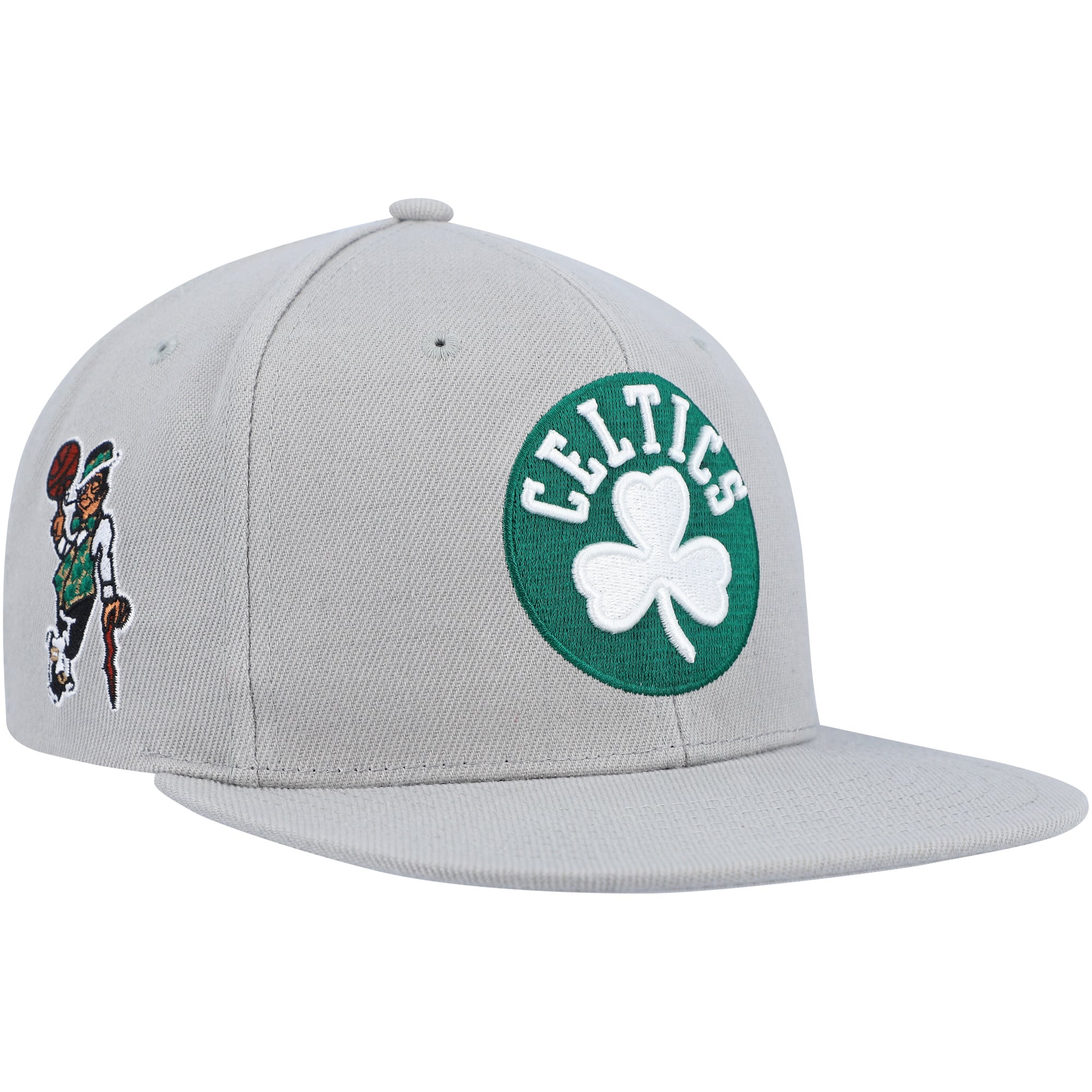 Men's Boston Celtics Mitchell & Ness Gray Side Core 2.0 Snapback Hat