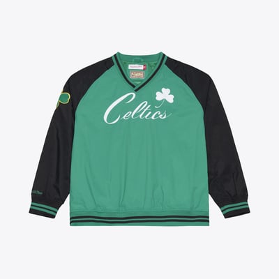  Boston Celtics Mitchell & Ness Classic V-Neck Raglan Pullover - Kelly Green