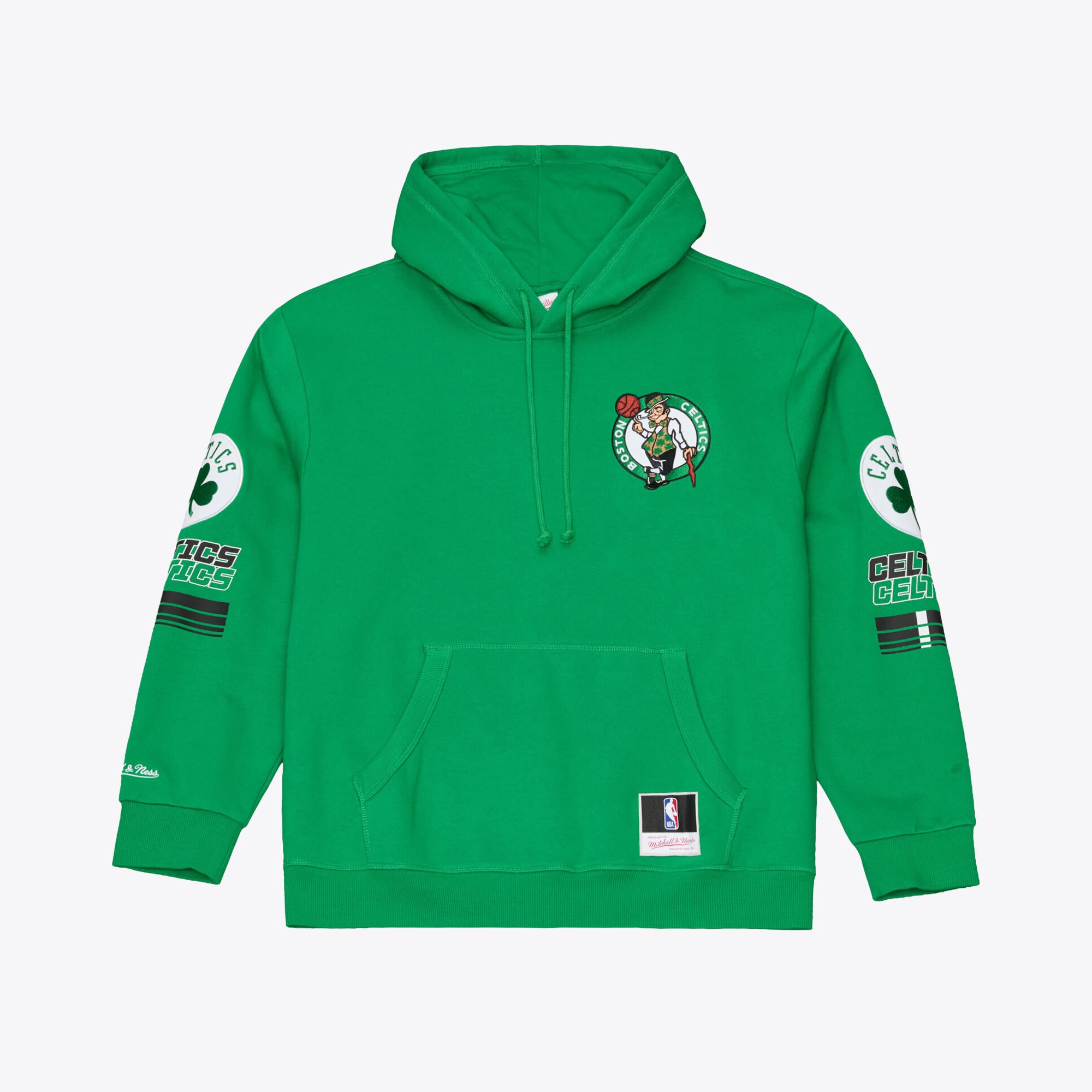 Sweat à capuche en polaire Mitchell & Ness vert Kelly pour homme, motif carreaux triples Boston Celtics