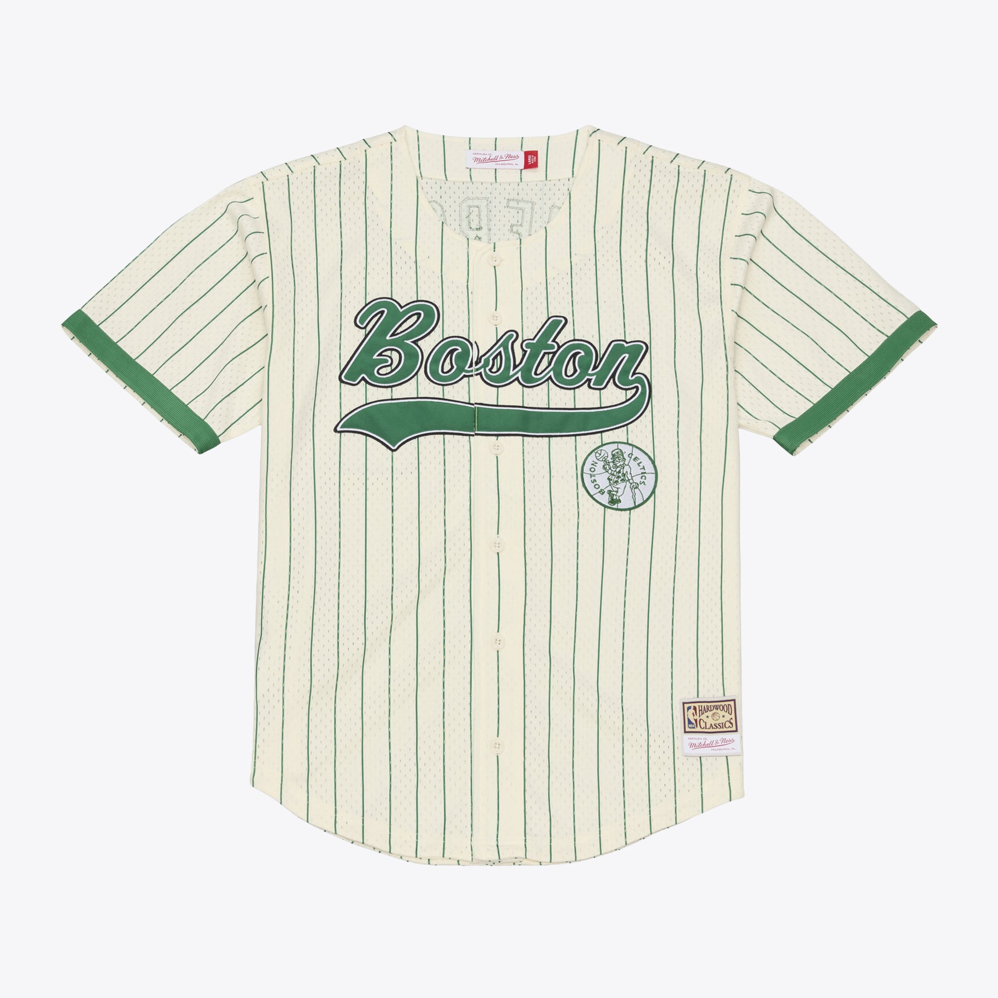 Maillot Mitchell & Ness Paul Pierce crème Boston Celtics pour homme, en maille et à boutons.