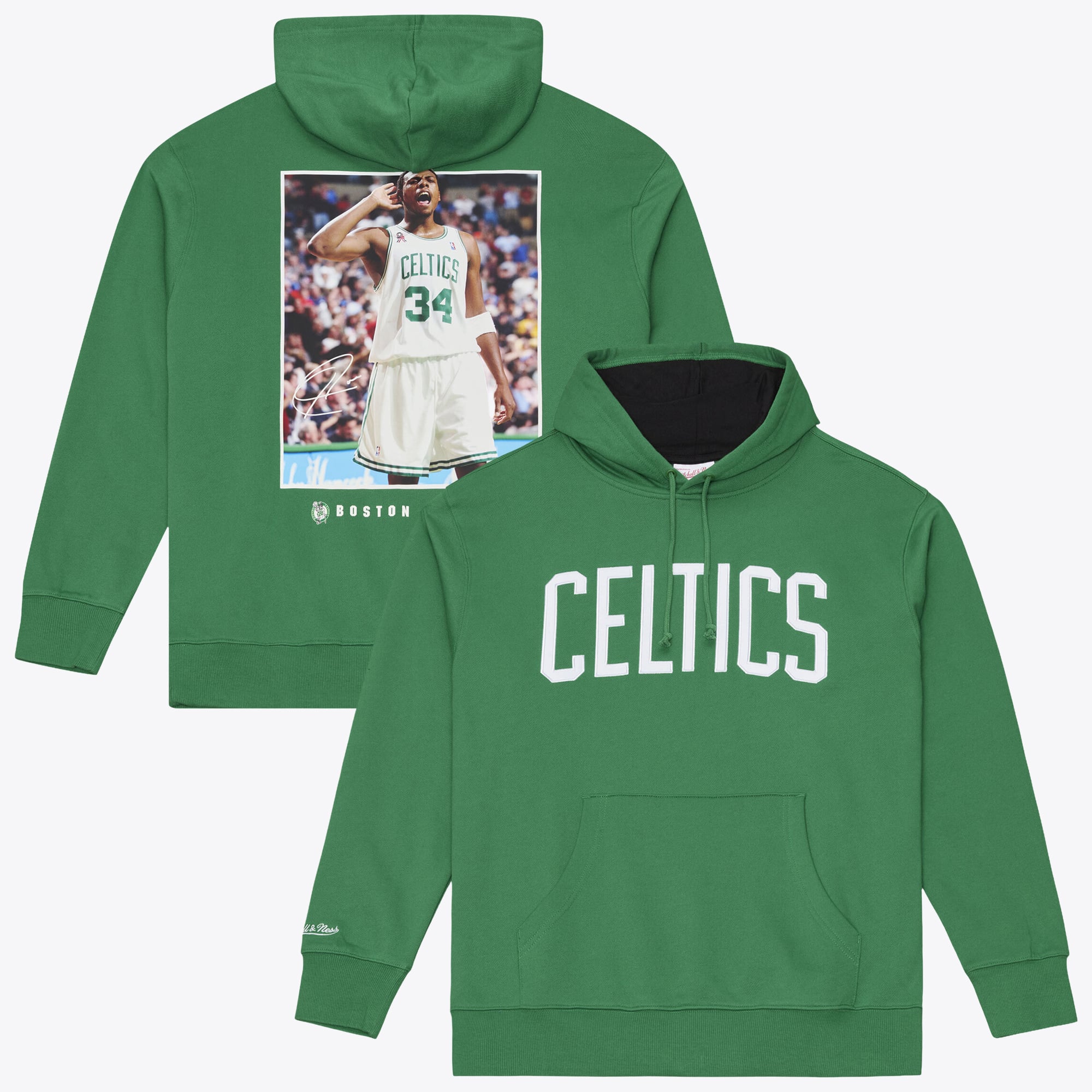 Sweat à capuche en polaire Mitchell & Ness Paul Pierce vert Kelly, joueur des Boston Celtics, pour homme