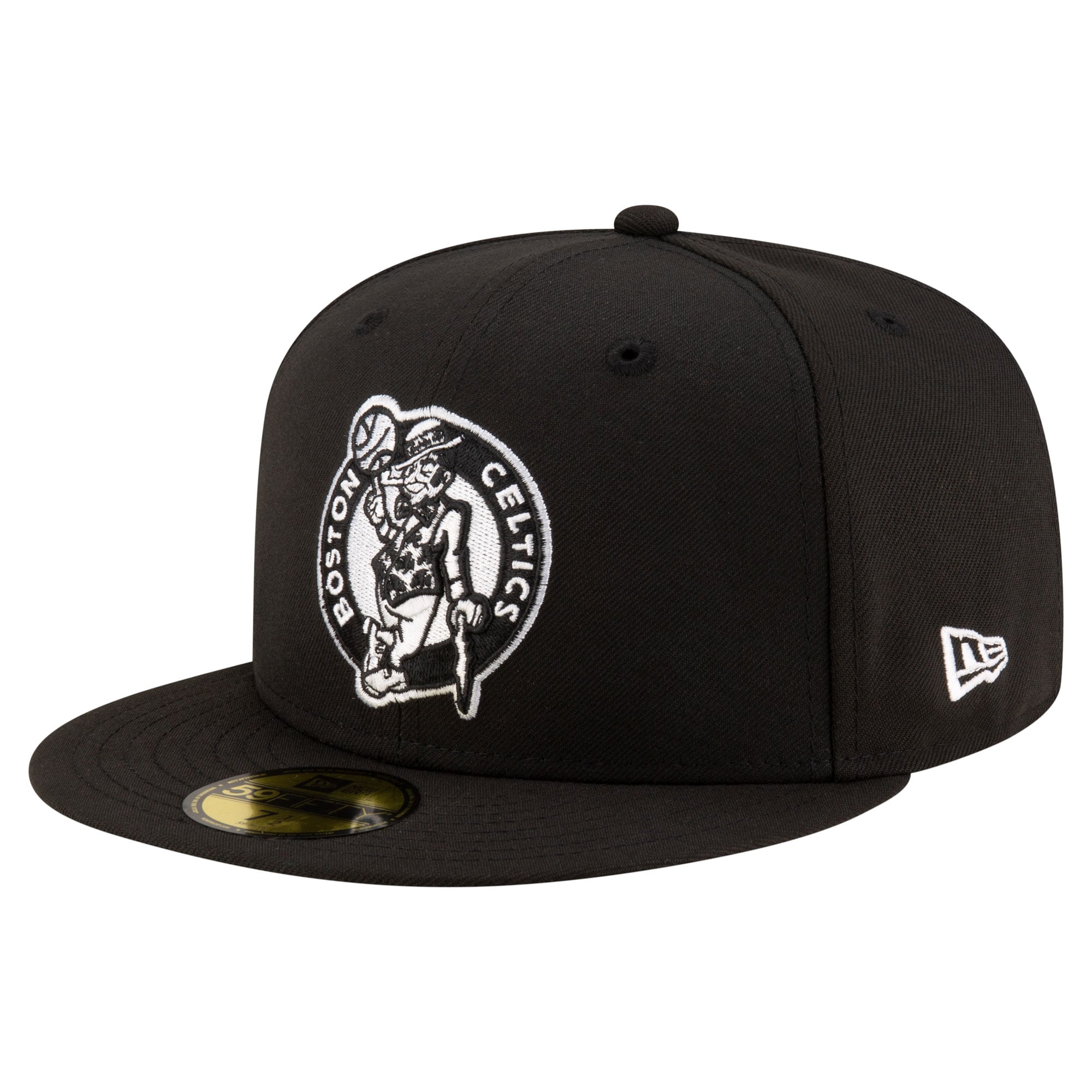 Men's Boston Celtics New Era Black Black & White Logo 59FIFTY Fitted Hat