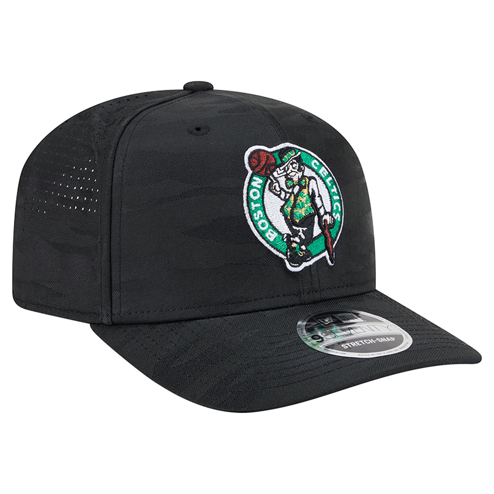 Men's New Era Black Boston Celtics Camo 9SEVENTY Perforated Adjustable Hat