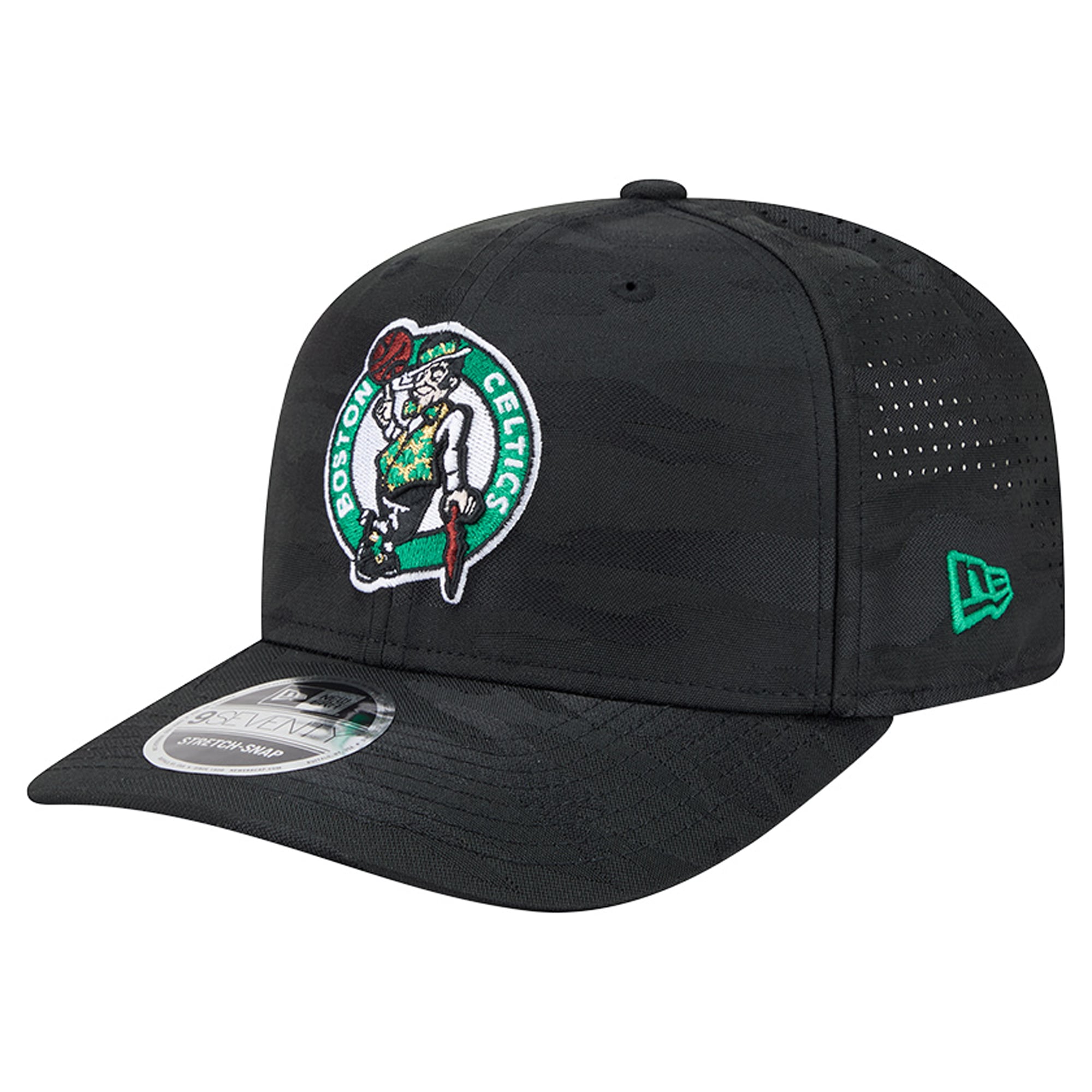 Men's New Era Black Boston Celtics Camo 9SEVENTY Perforated Adjustable Hat