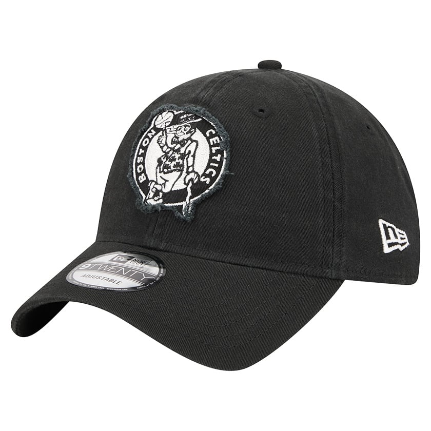 Men's New Era  Black Boston Celtics Stamp Fabric Applique 9TWENTY Adjustable Hat