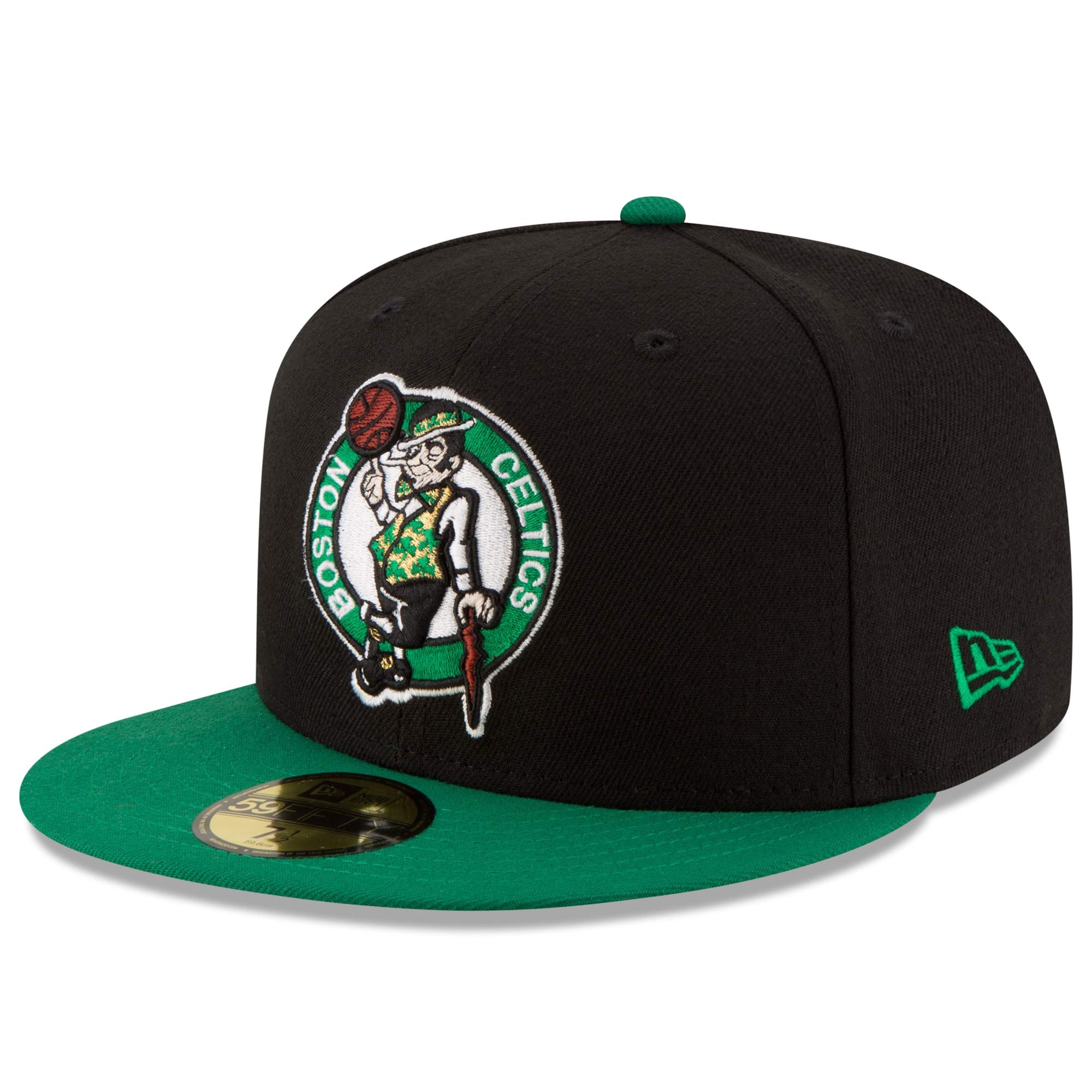Men's New Era Black/Green Boston Celtics Official Team Color 2Tone 59FIFTY Fitted Hat