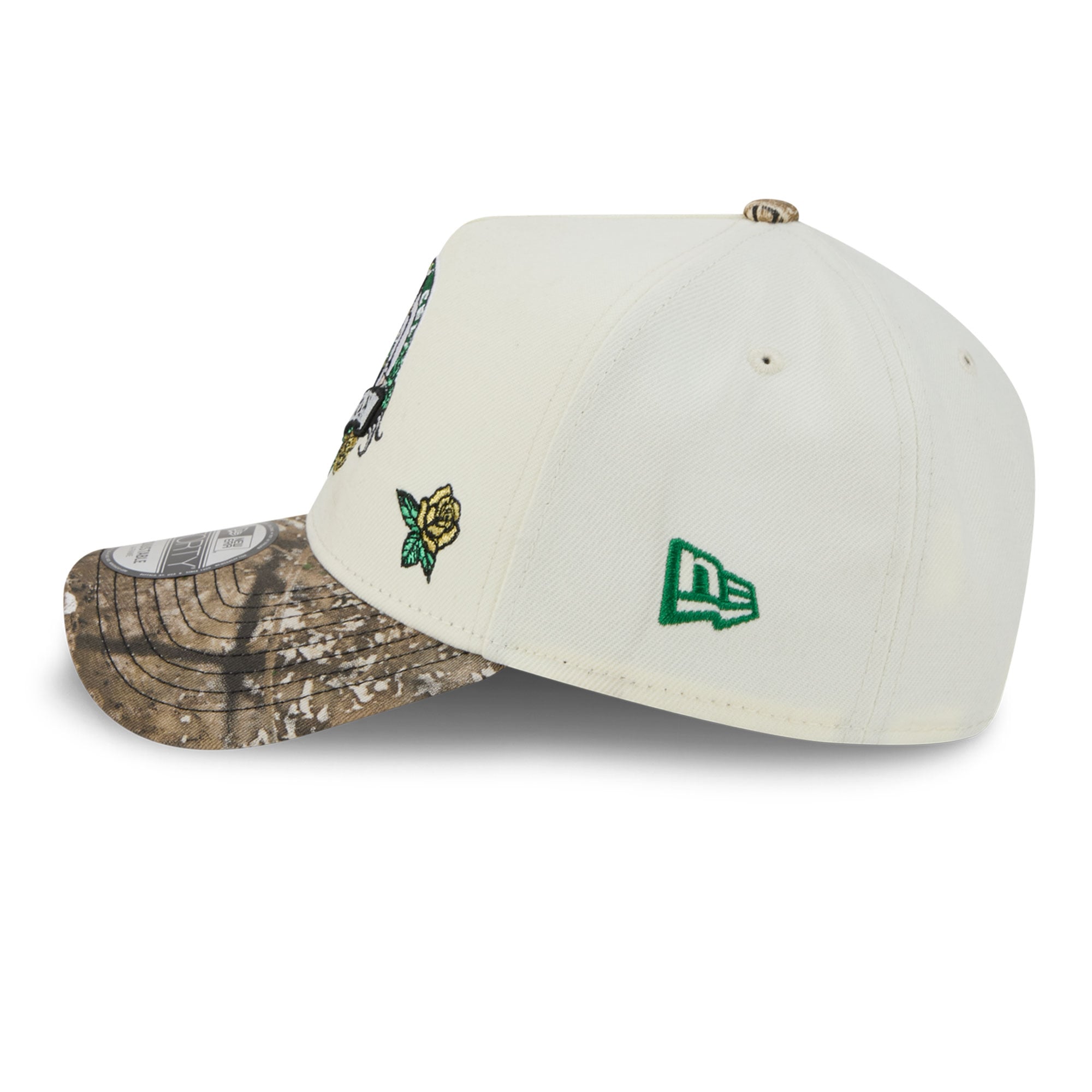 Casquette ajustable New Era 9FORTY A-Frame crème/camouflage Boston Celtics Rose Banner pour homme