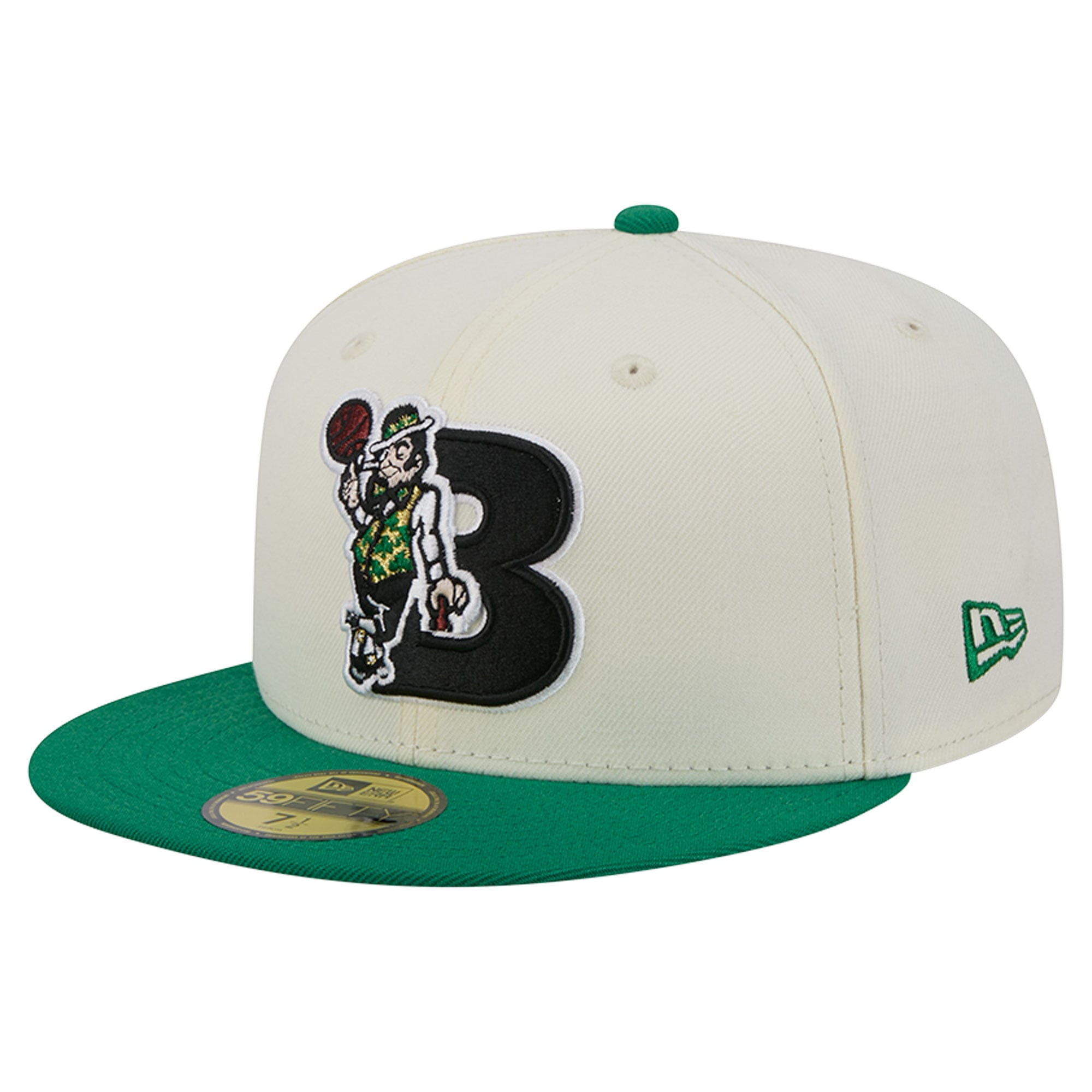 Casquette ajustée New Era Deceptor 59FIFTY pour homme, couleur crème/vert Kelly, Boston Celtics
