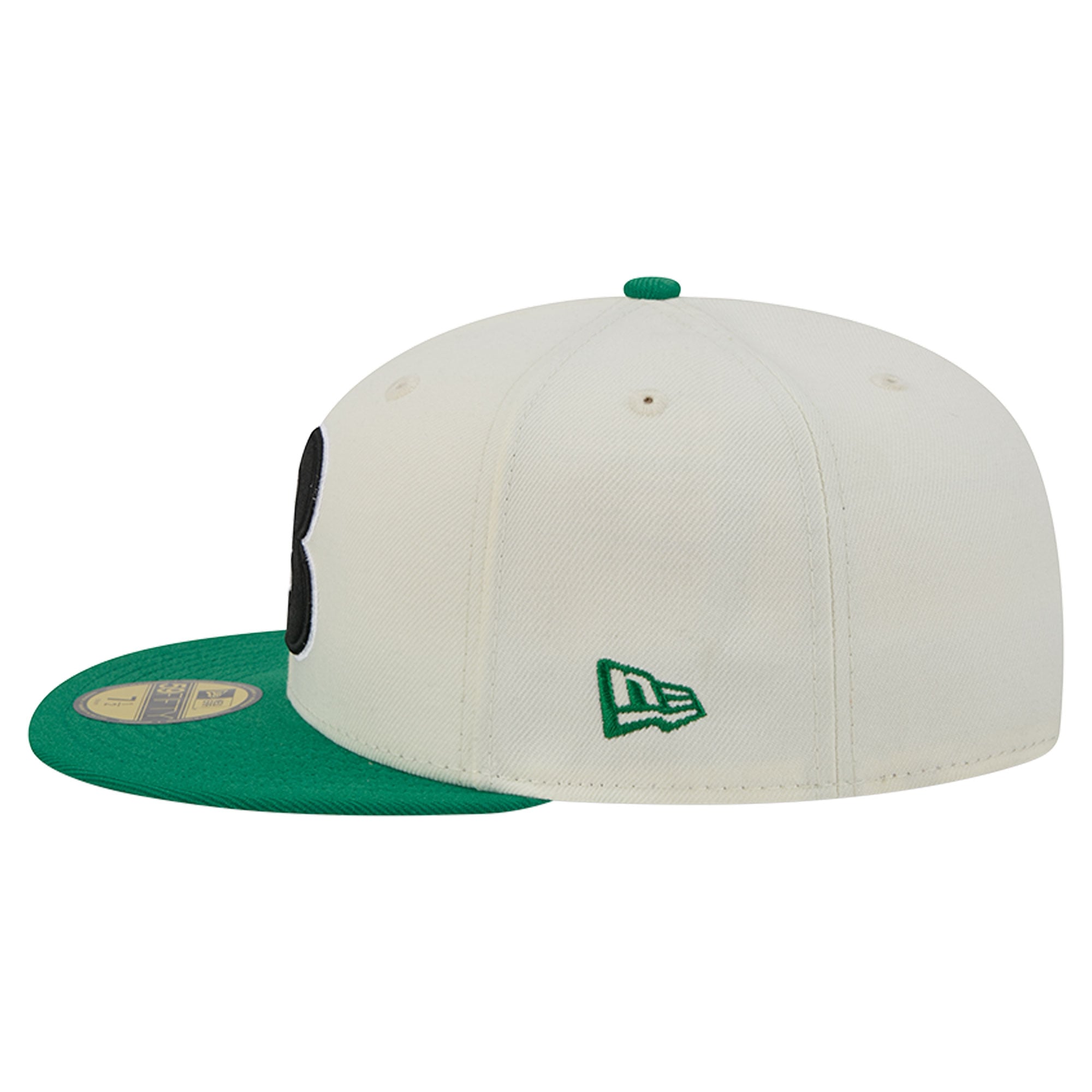 Casquette ajustée New Era Deceptor 59FIFTY pour homme, couleur crème/vert Kelly, Boston Celtics