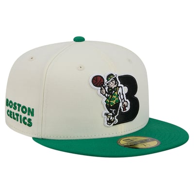 Boston Celtics New Era Deceptor 59FIFTY Fitted Hat - Cream/Kelly Green