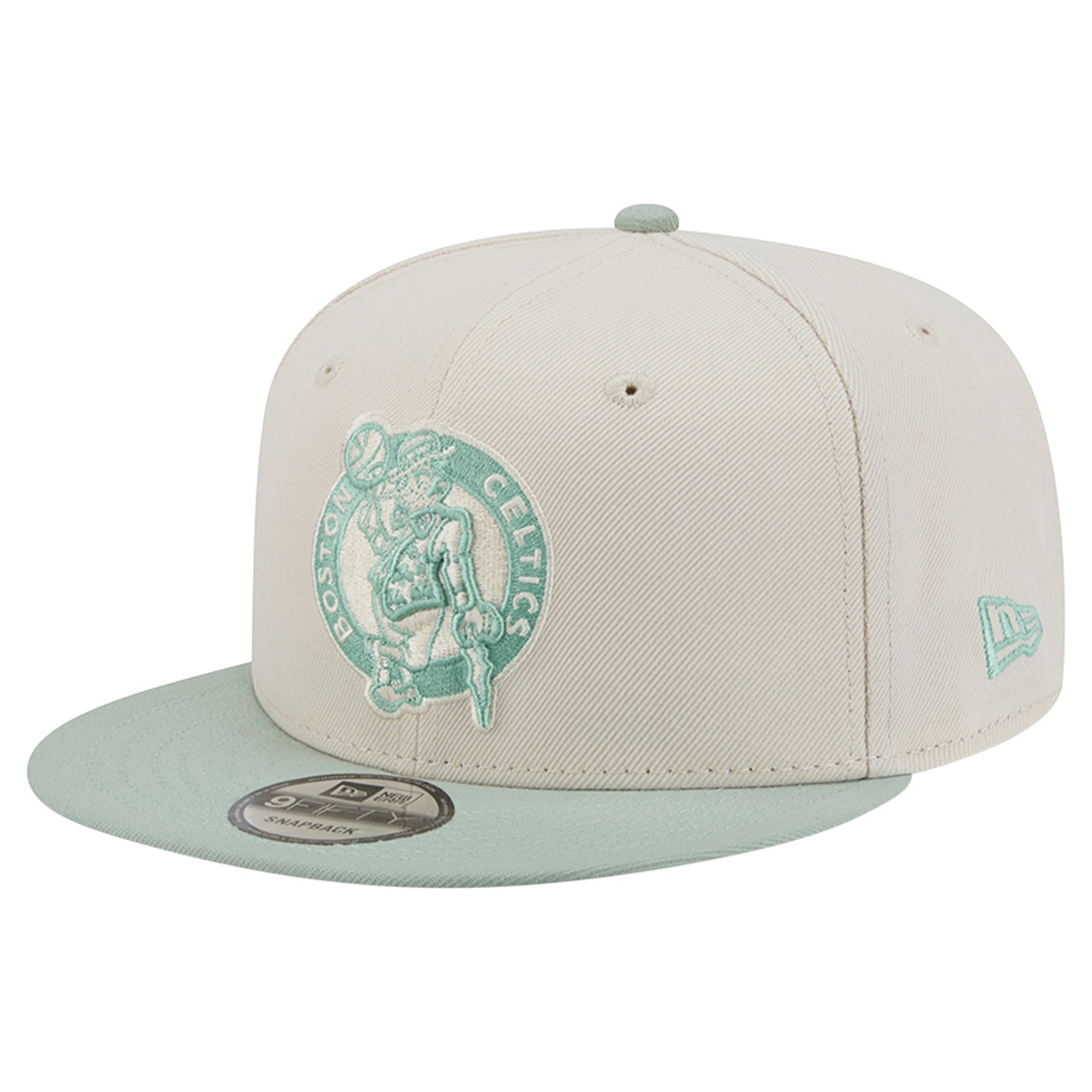 Men's New Era  Cream/Light Green Boston Celtics Color Pack 9FIFTY Snapback Hat
