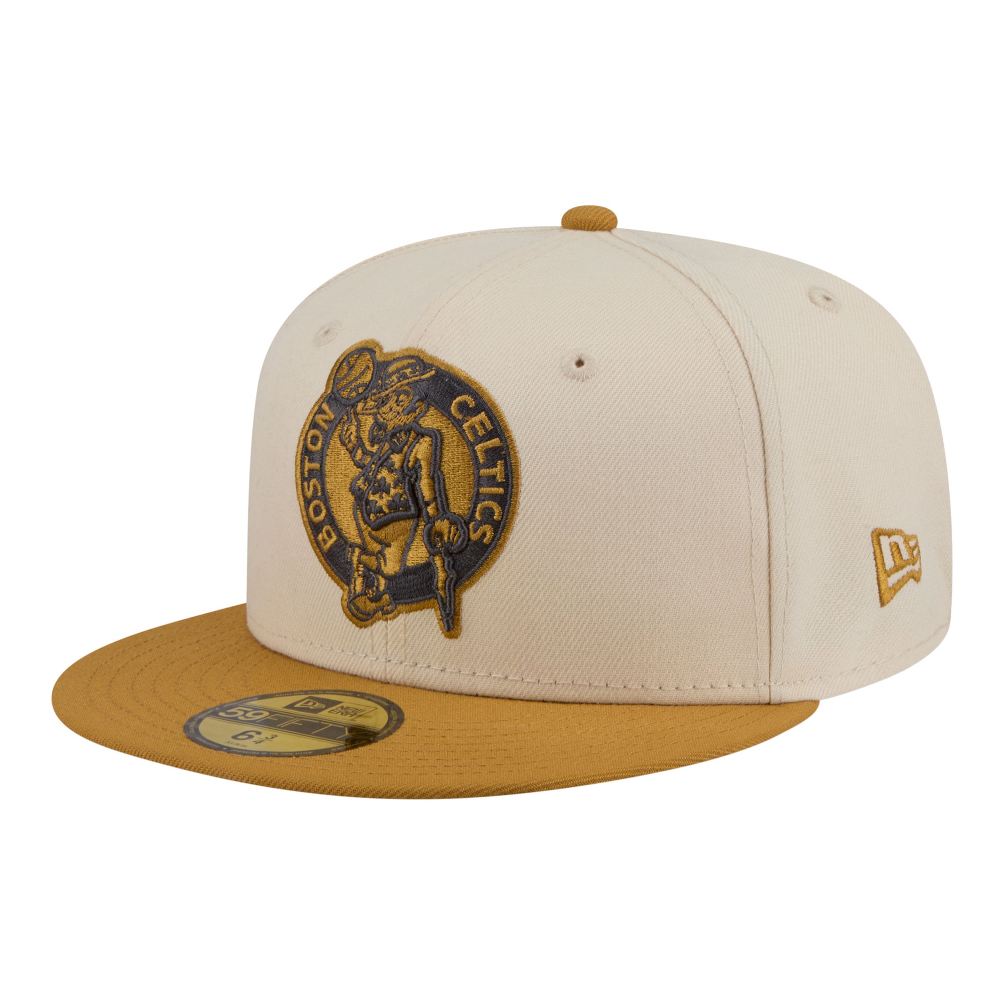 Men's Boston Celtics New Era Cream/Tan Two-Tone Color Pack 59FIFTY Fitted Hat