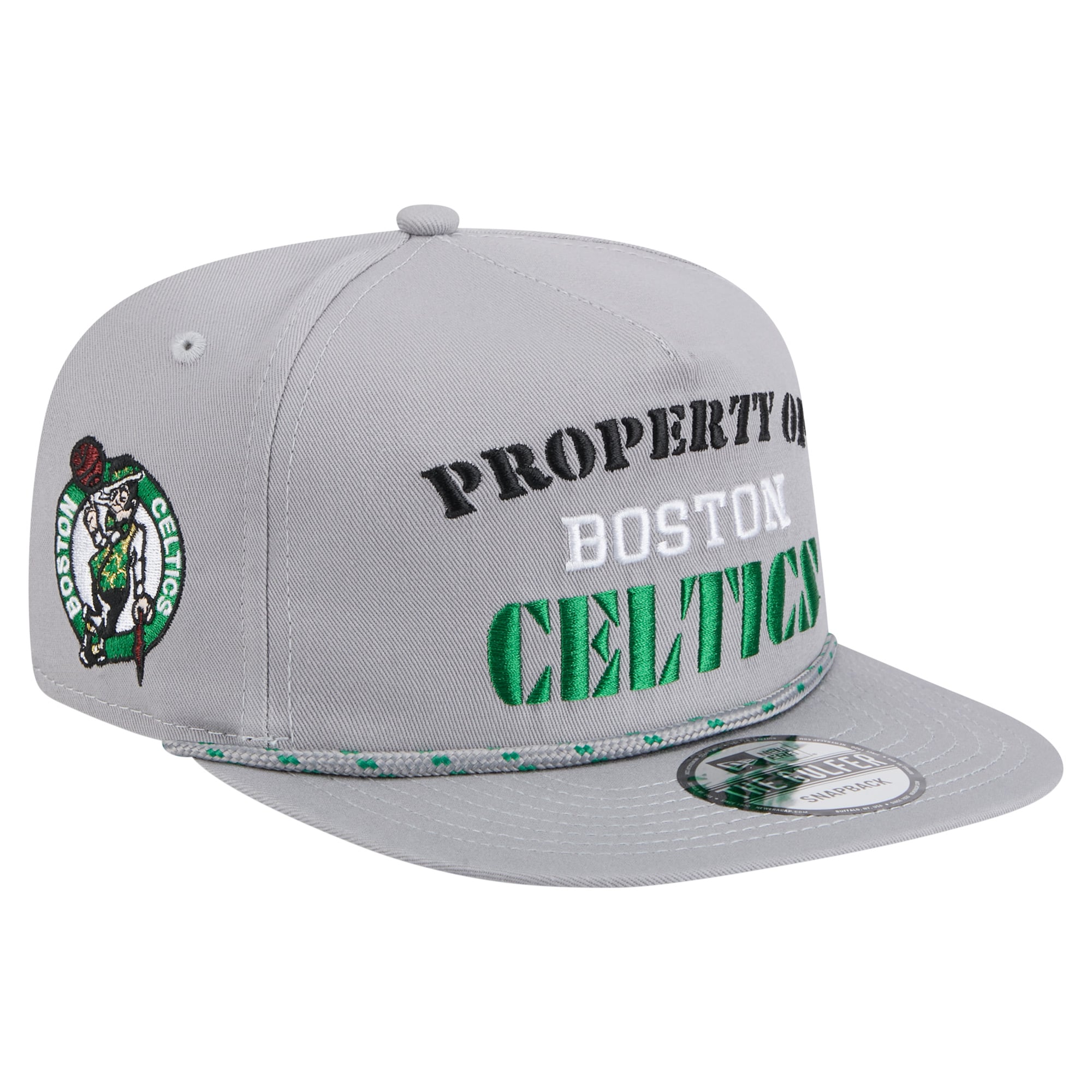 Men's Boston Celtics New Era Gray Throwback Property Of Golfer Snapback Hat