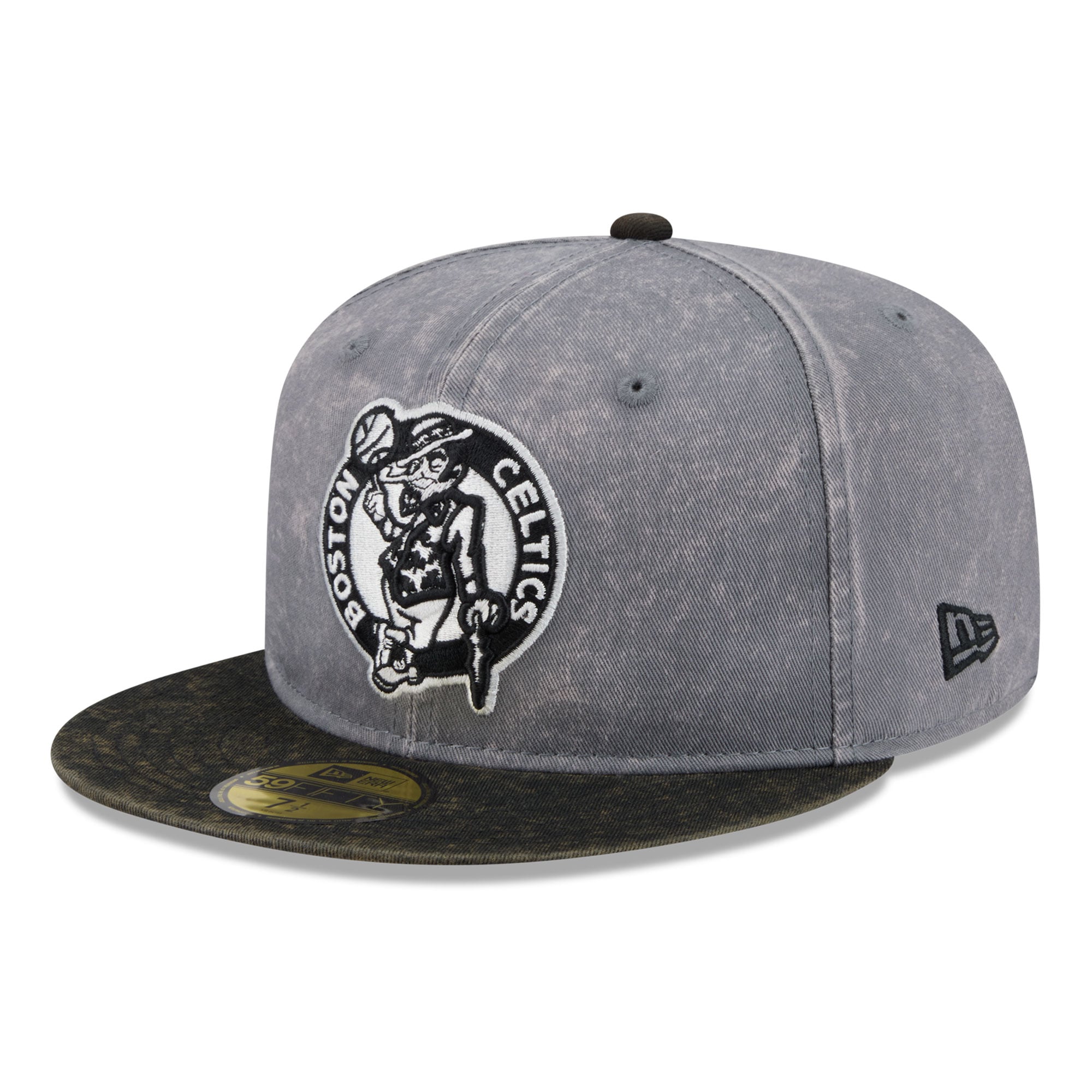 Men's New Era Gray/Black Boston Celtics Washed 59FIFTY Fitted Hat