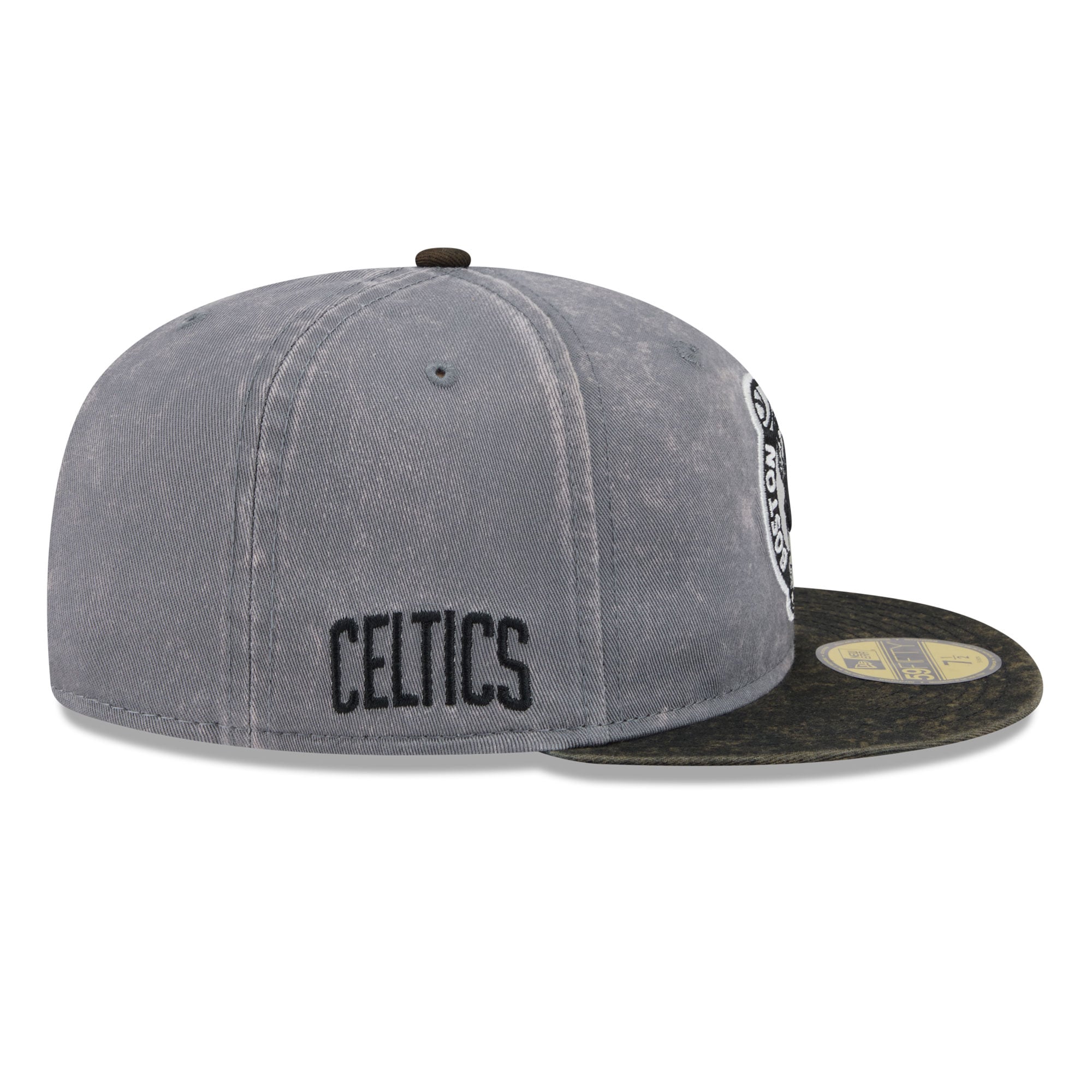 Men's New Era Gray/Black Boston Celtics Washed 59FIFTY Fitted Hat