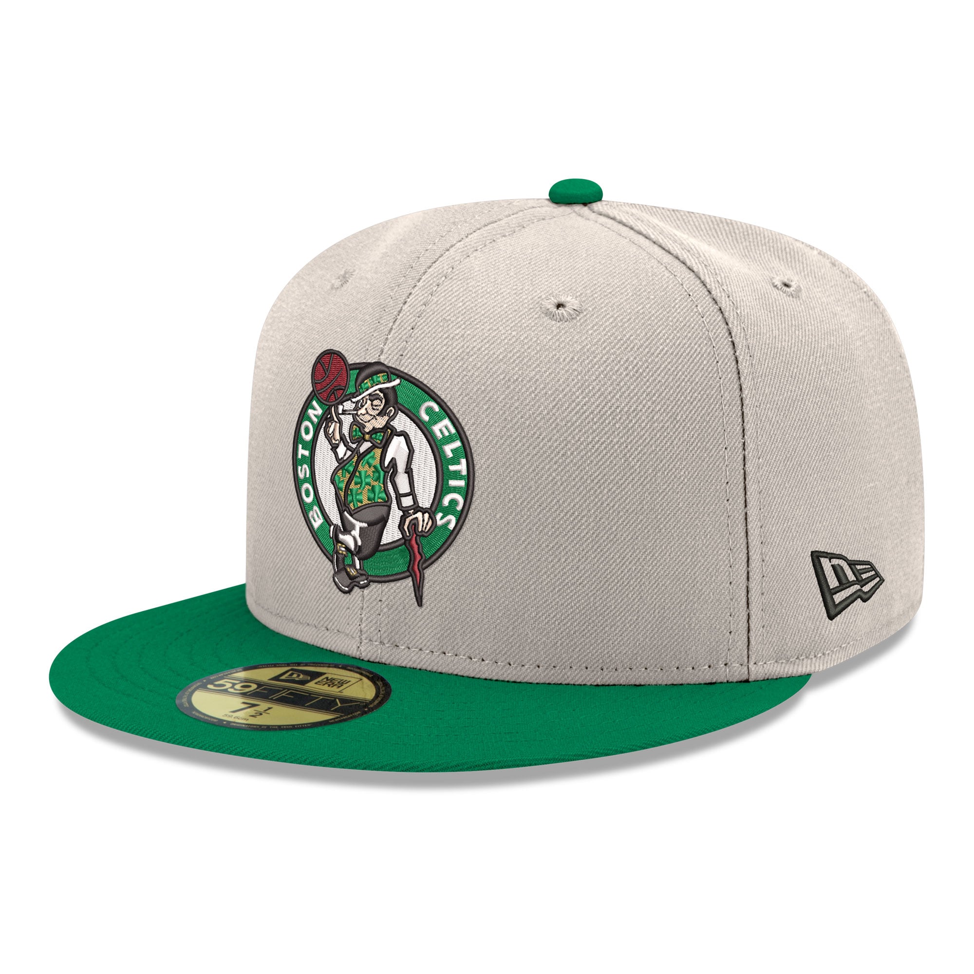 Men's New Era Gray/Kelly Green Boston Celtics Chrome 59FIFTY Fitted Hat