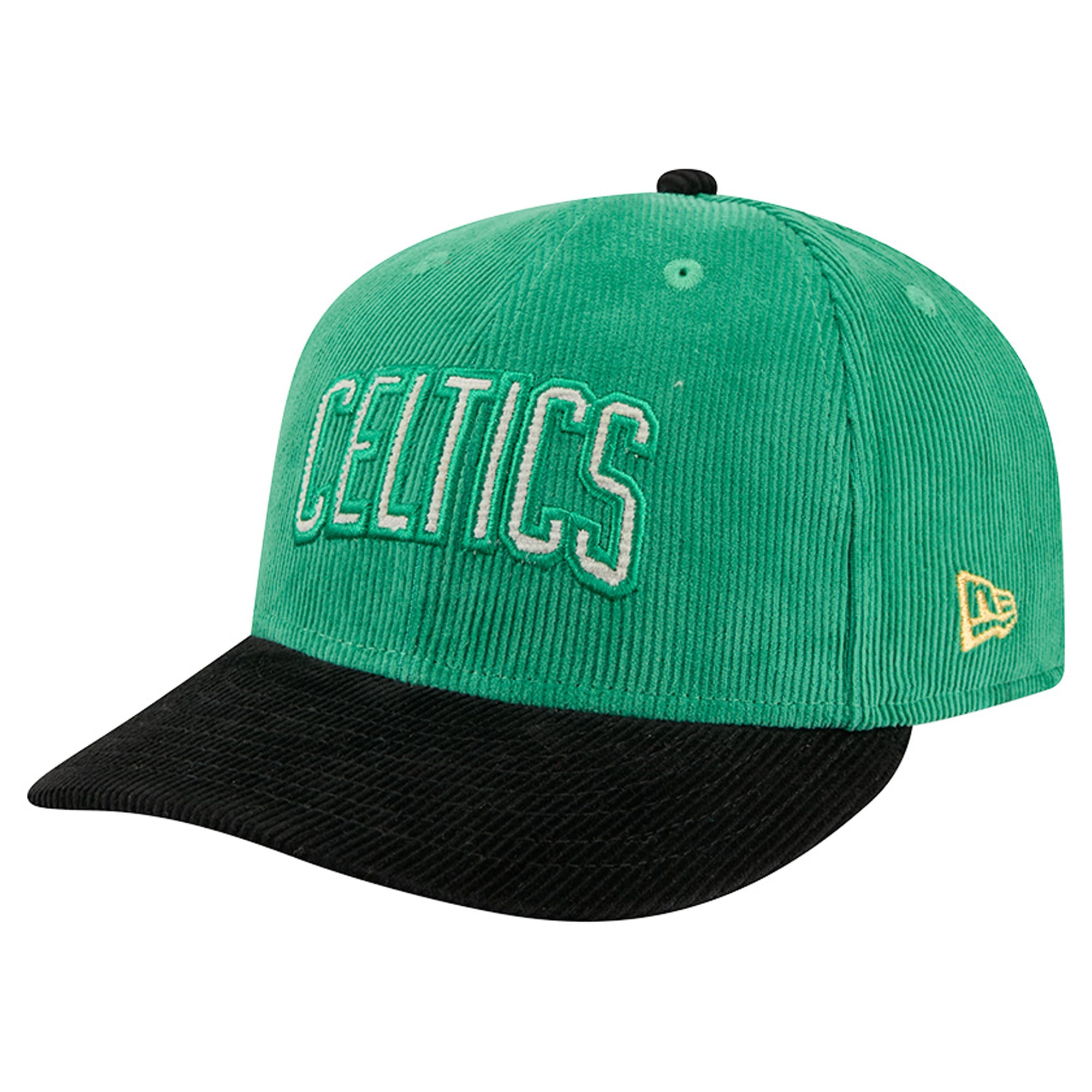 Casquette snapback New Era verte et noire Boston Celtics en velours côtelé 9FIFTY pour homme