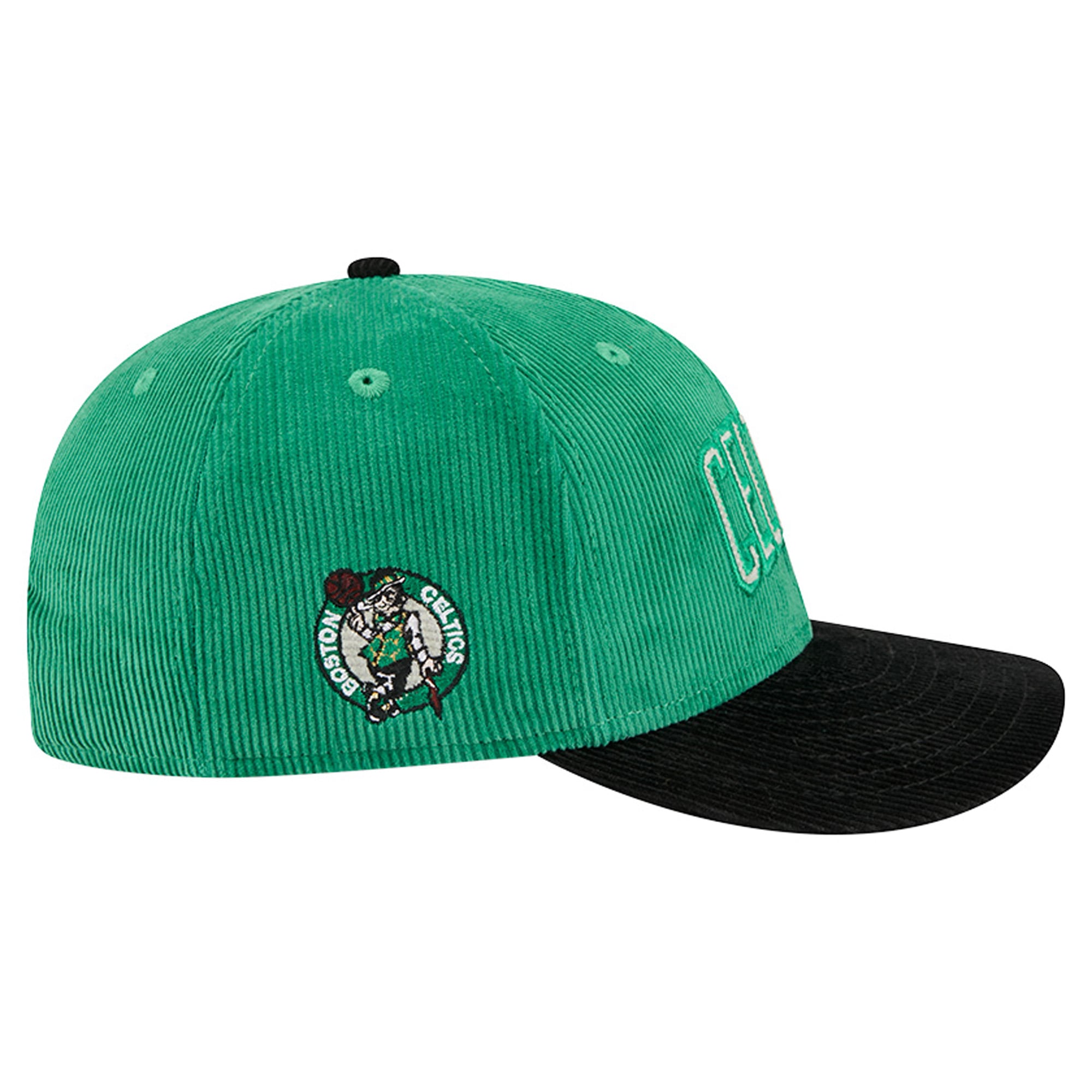 Casquette snapback New Era verte et noire Boston Celtics en velours côtelé 9FIFTY pour homme