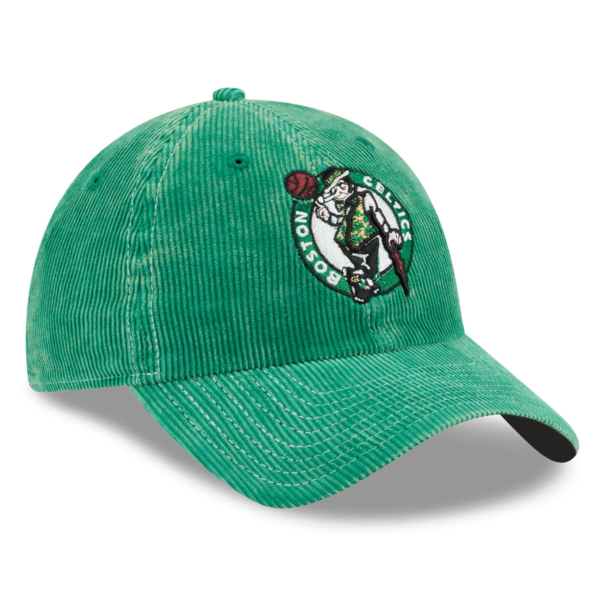 Casquette New Era Kelly Green Boston Celtics pour homme, en velours côtelé, style classique décontracté et ajustable