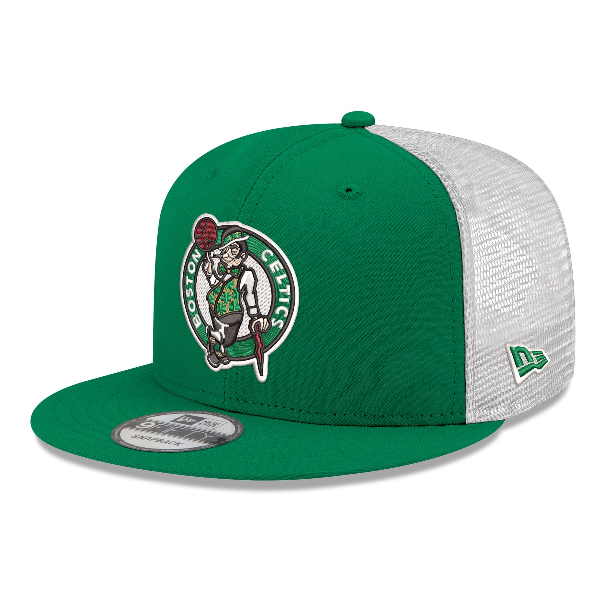 Men's Boston Celtics New Era Kelly Green Core Logo Meshback 9FIFTY Snapback Hat